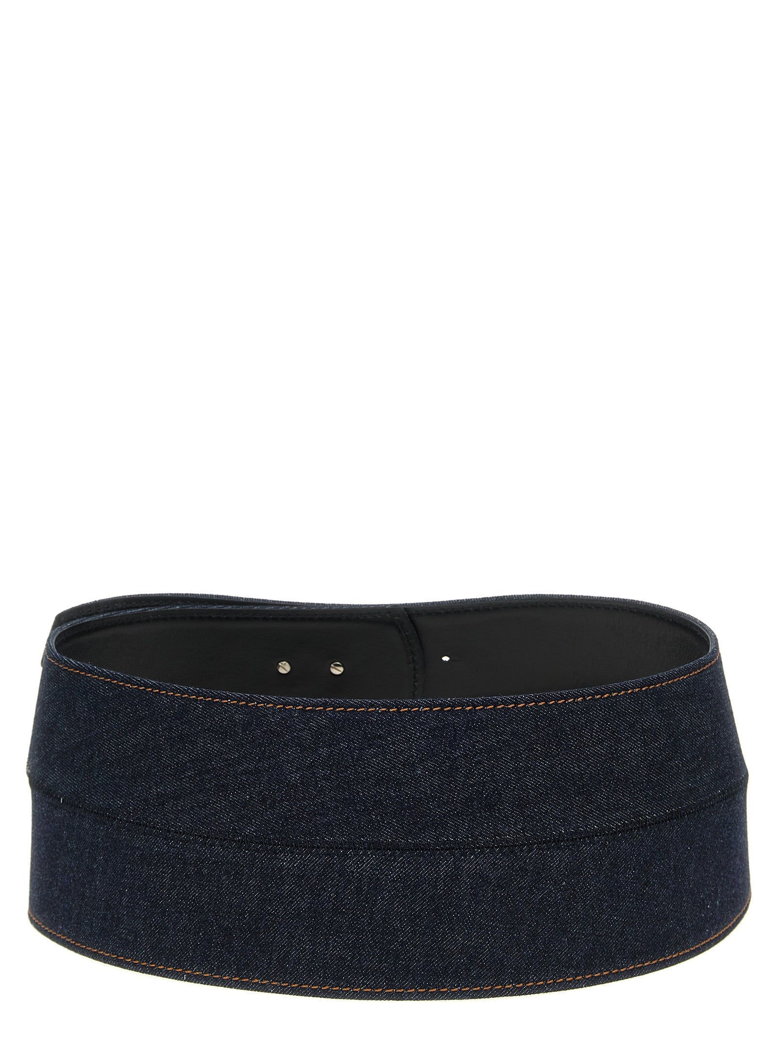 Sportmax Blue Cotton High-Waist Belt