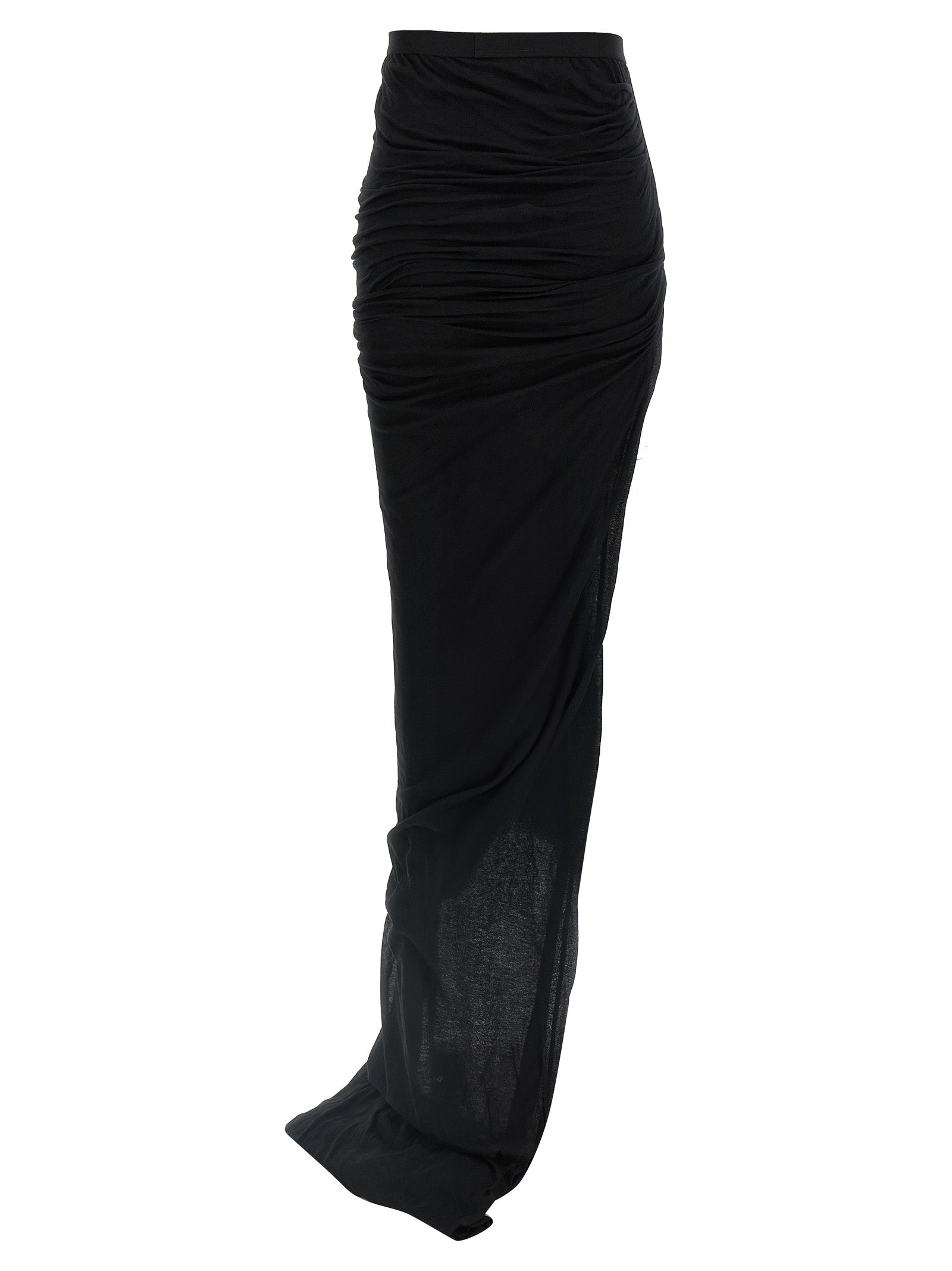 Rick Owens Black Cotton Mini Skirt