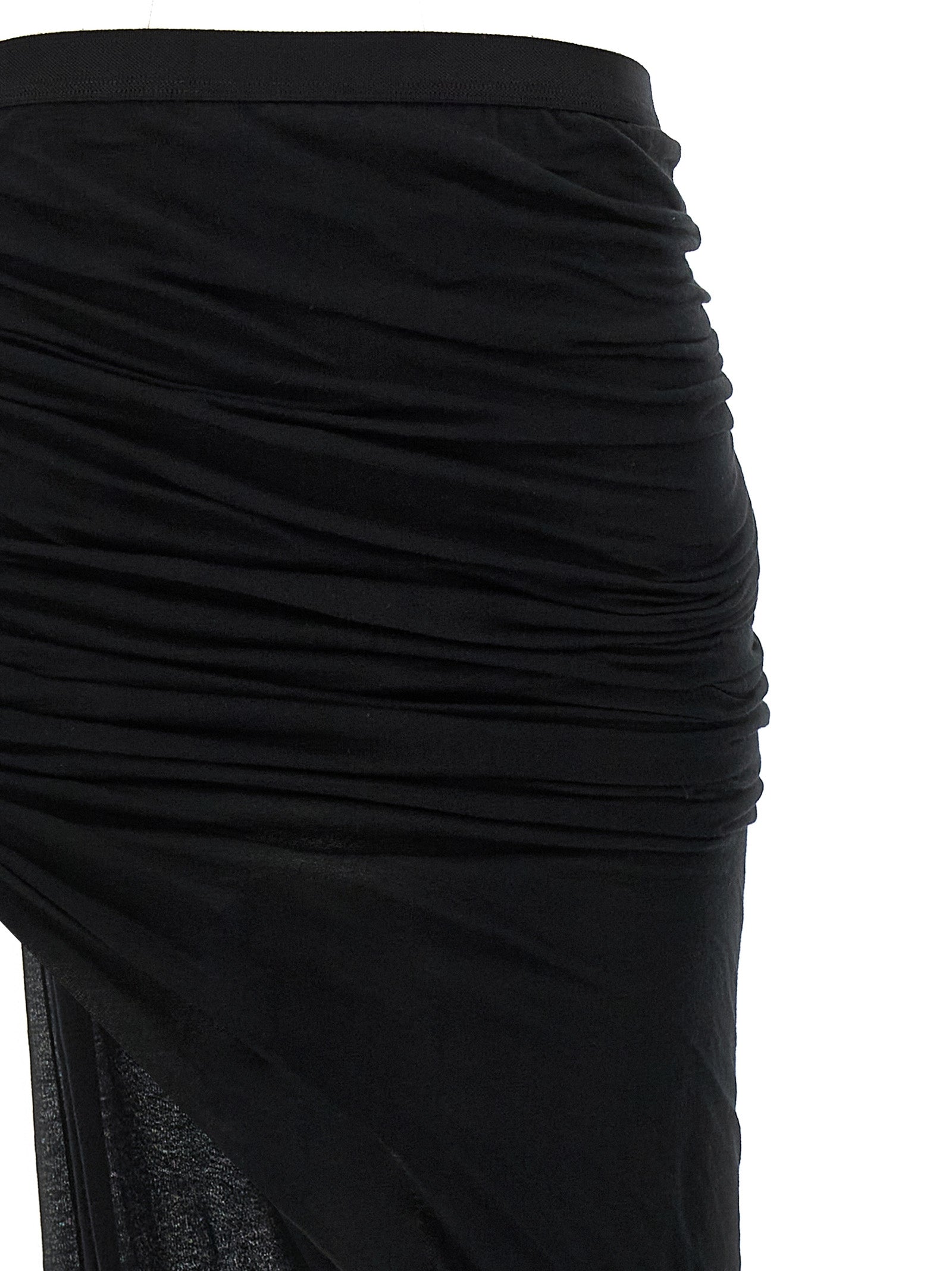 Rick Owens Black Cotton Mini Skirt