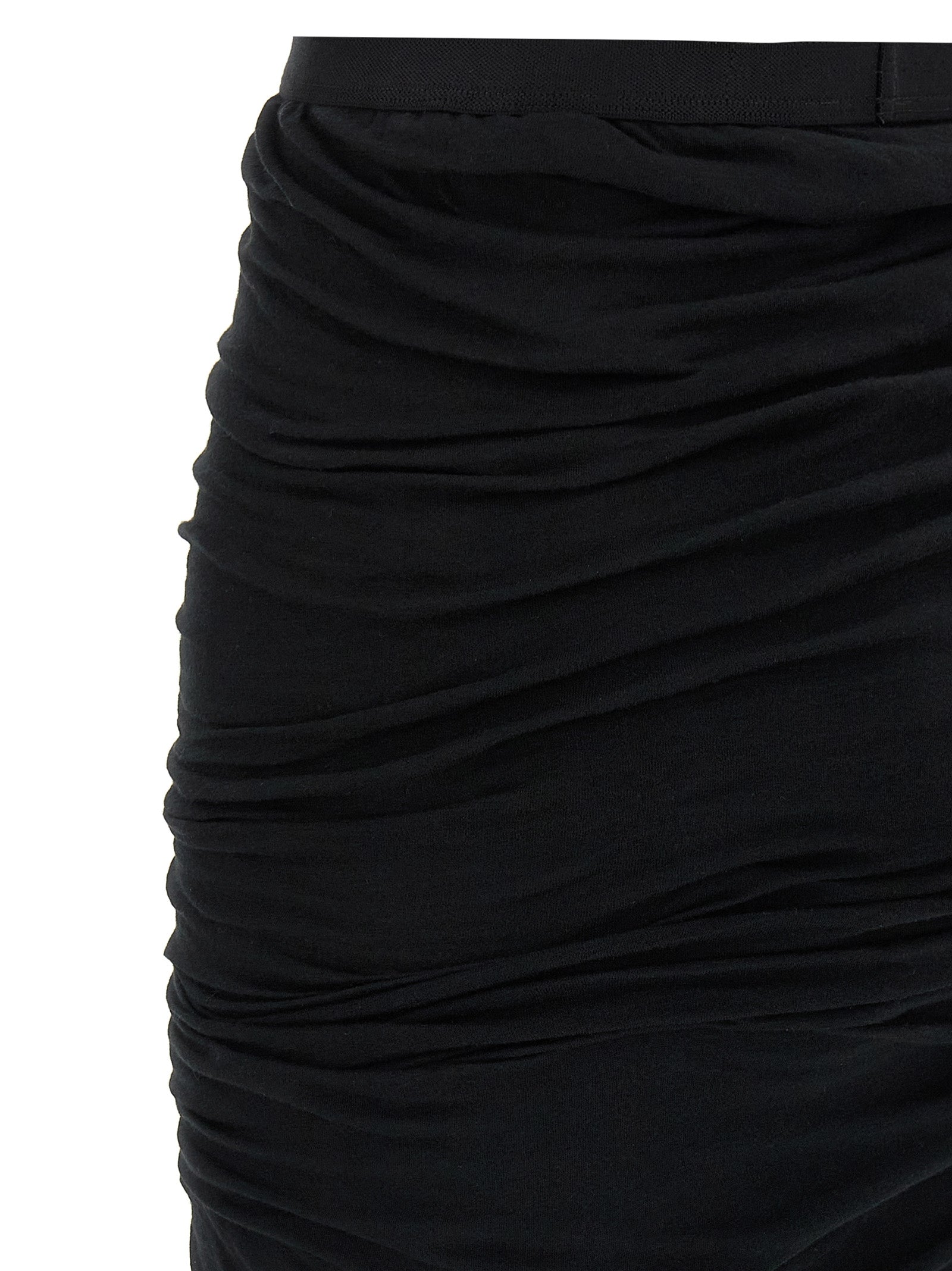 Rick Owens Black Cotton Mini Skirt