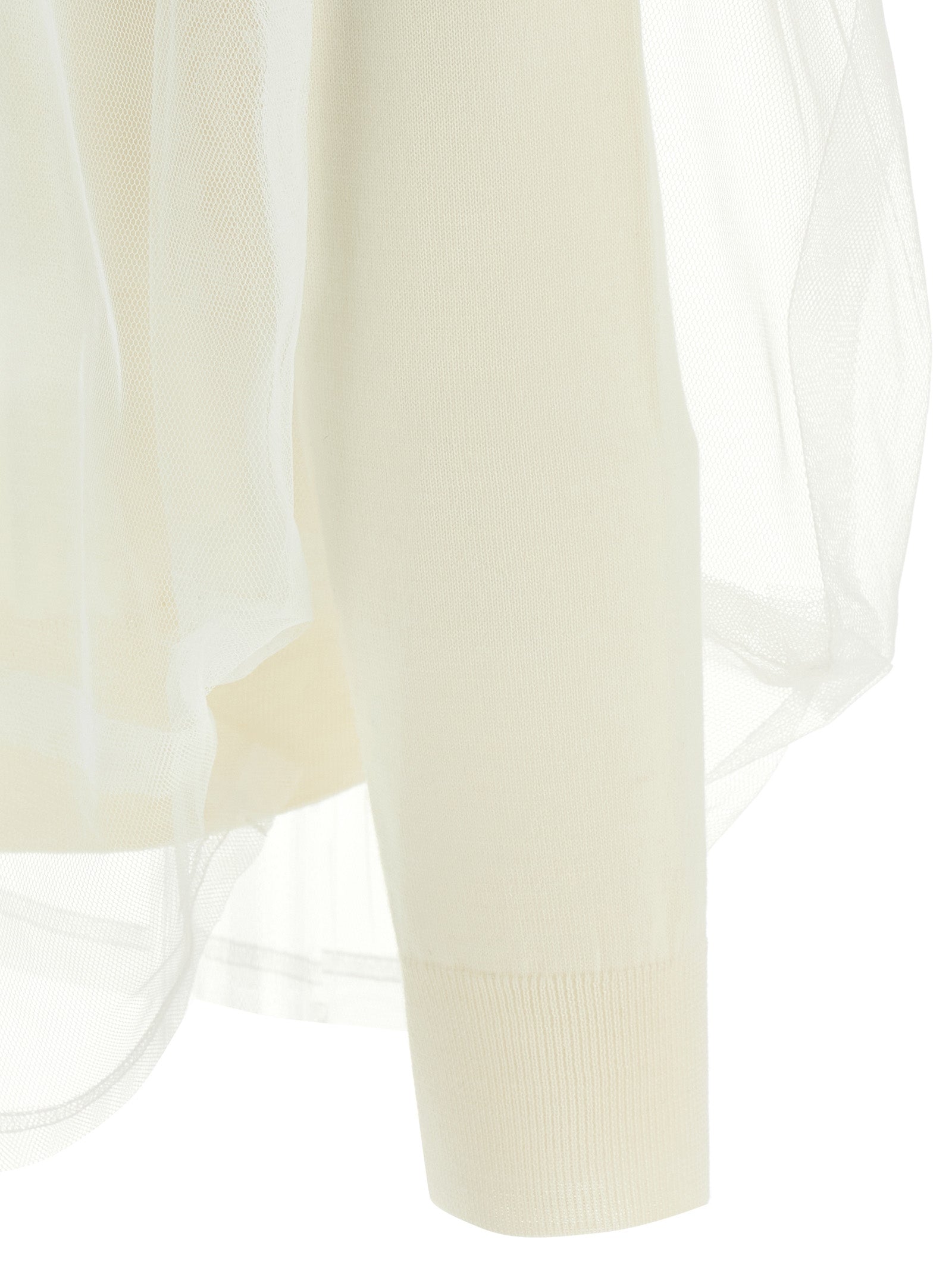 Comme Des Garçons White Wool Cardigan