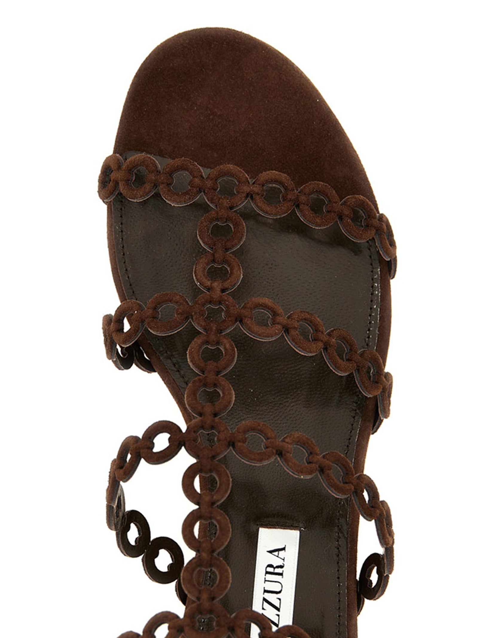 Aquazzura Brown Goatskin Flat Sandals