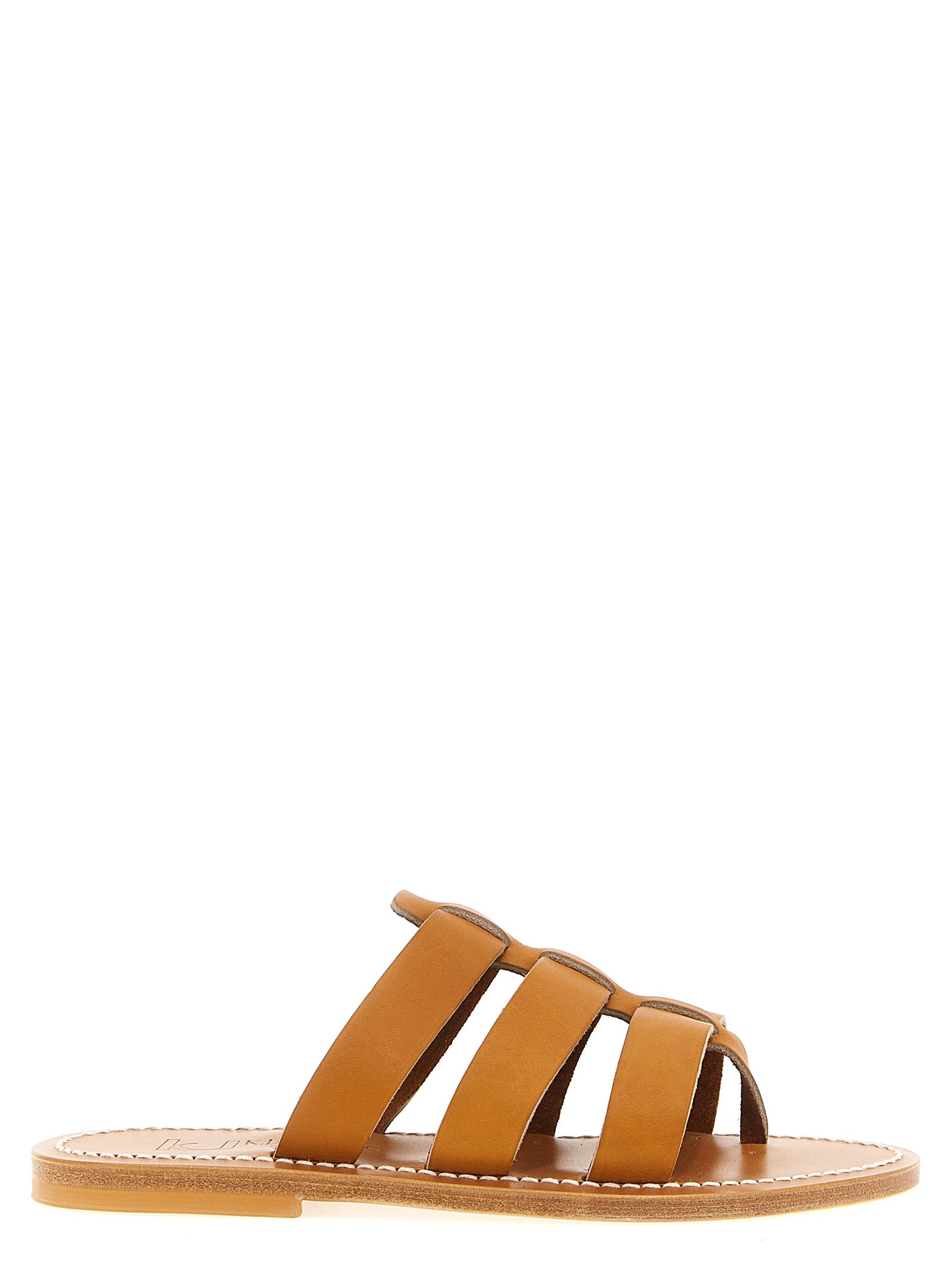 K.JACQUES SAINT TROPEZ Beige Cowhide Slides