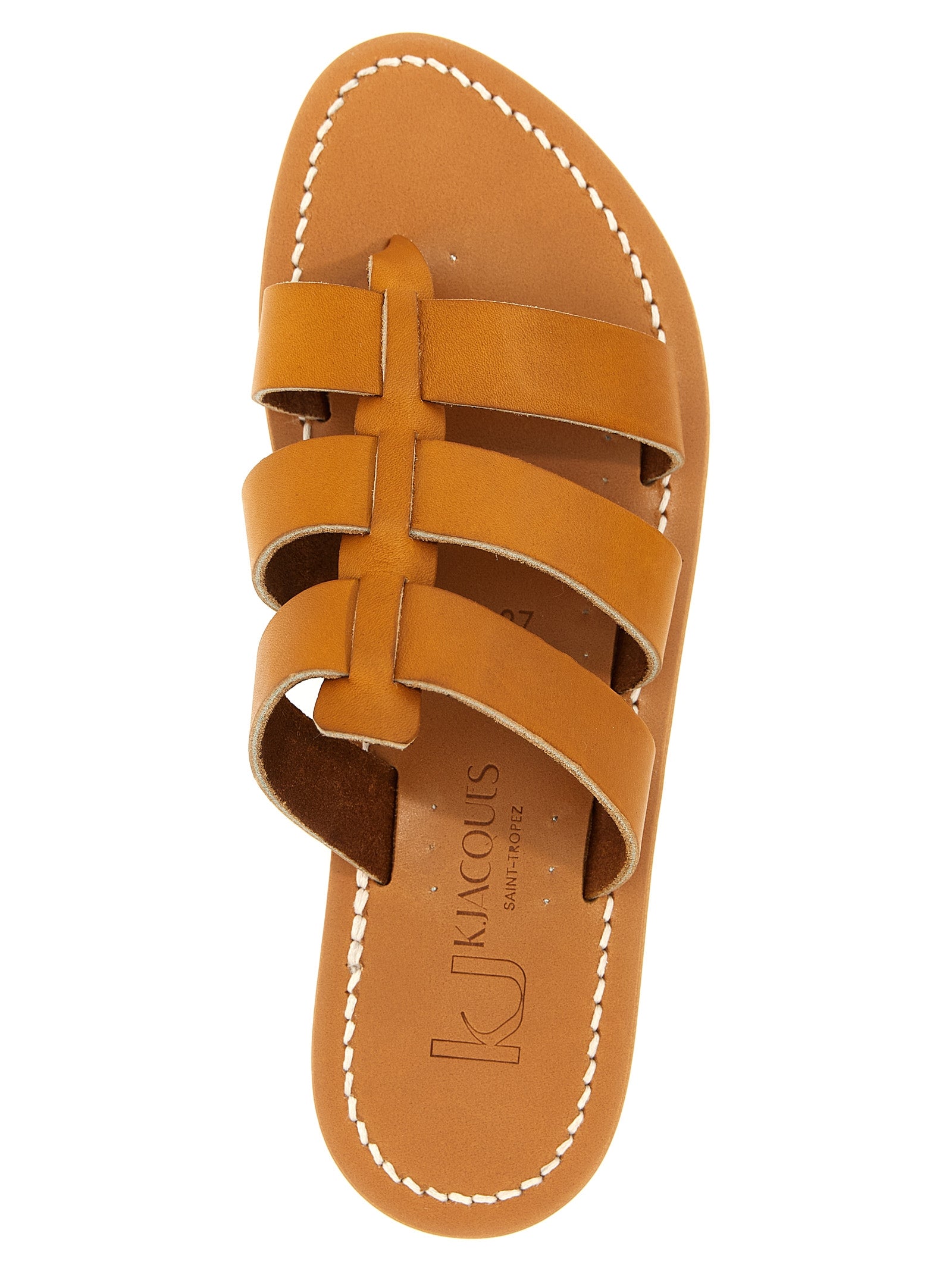 K.JACQUES SAINT TROPEZ Beige Cowhide Slides