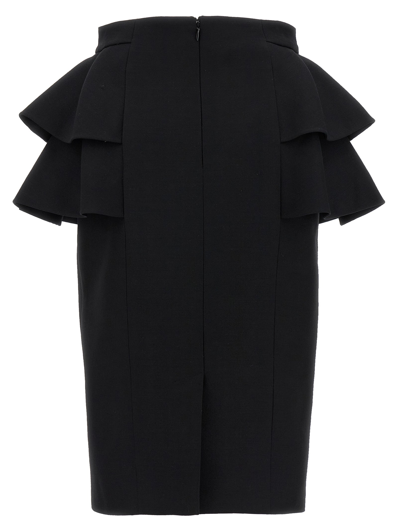 Valentino Garavani Black Virgin Wool Midi Skirt