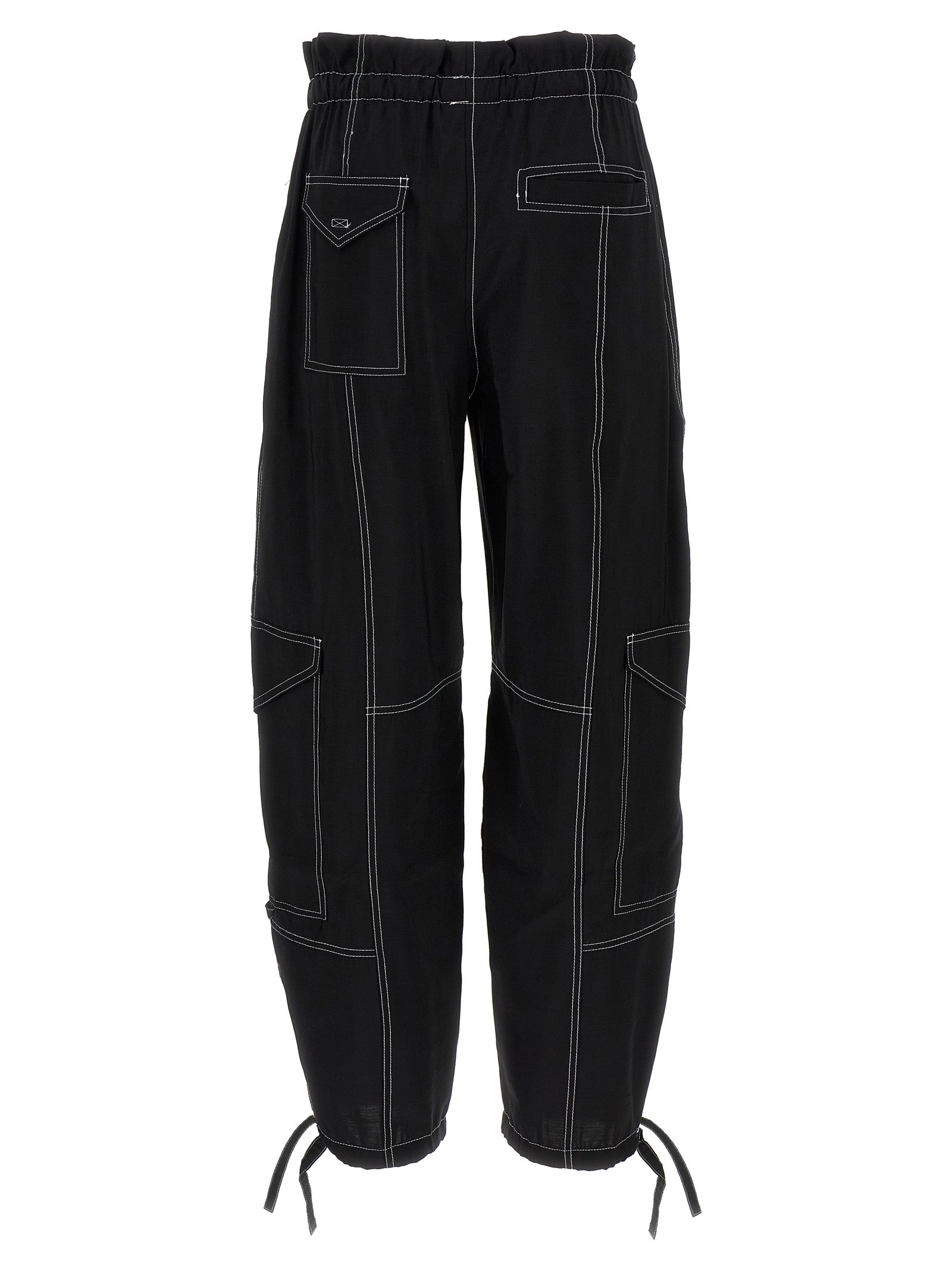 Ganni Black Viscose Casual Pants
