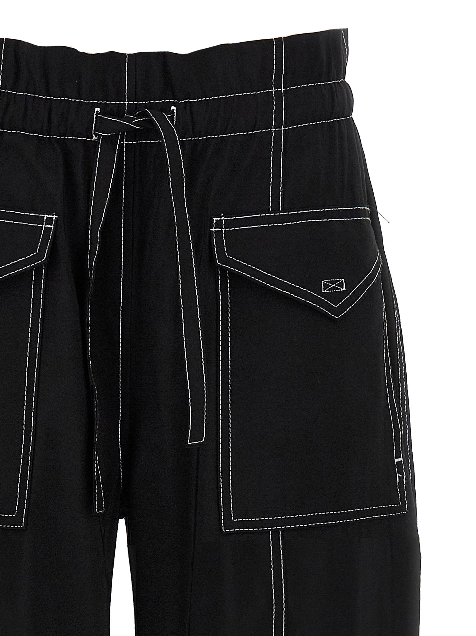 Ganni Black Viscose Casual Pants