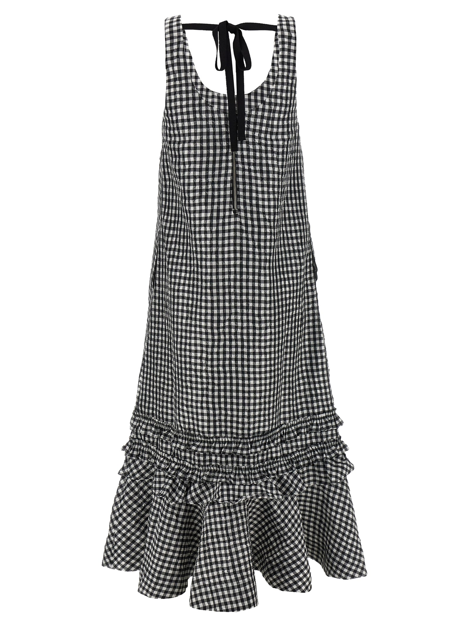 Ganni Black Polyester Midi Dress