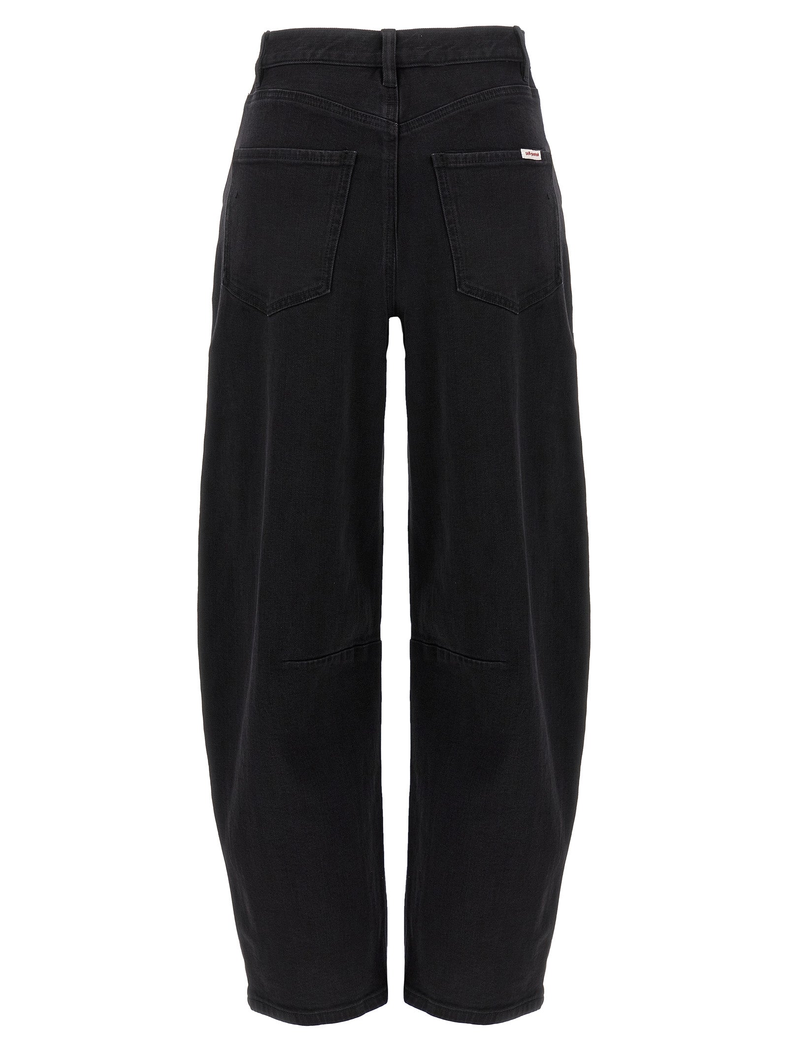 Self-Portrait Black Cotton High-Waisted Jean