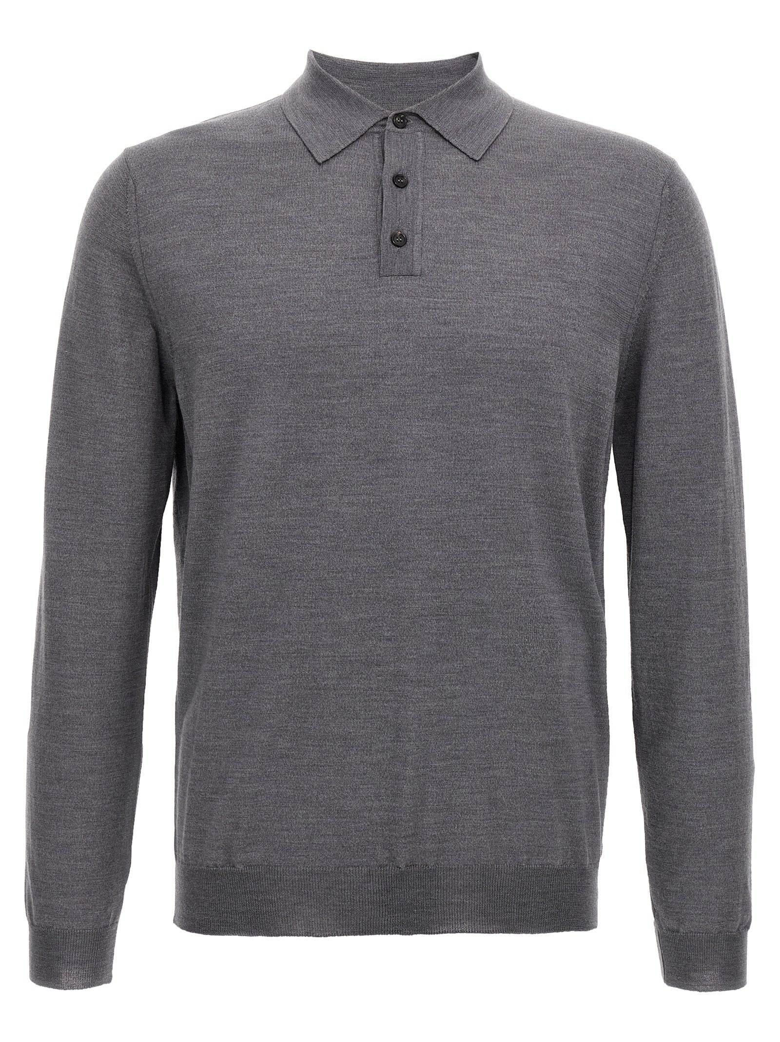 ZANONE Gray Virgin Wool Polo Shirt