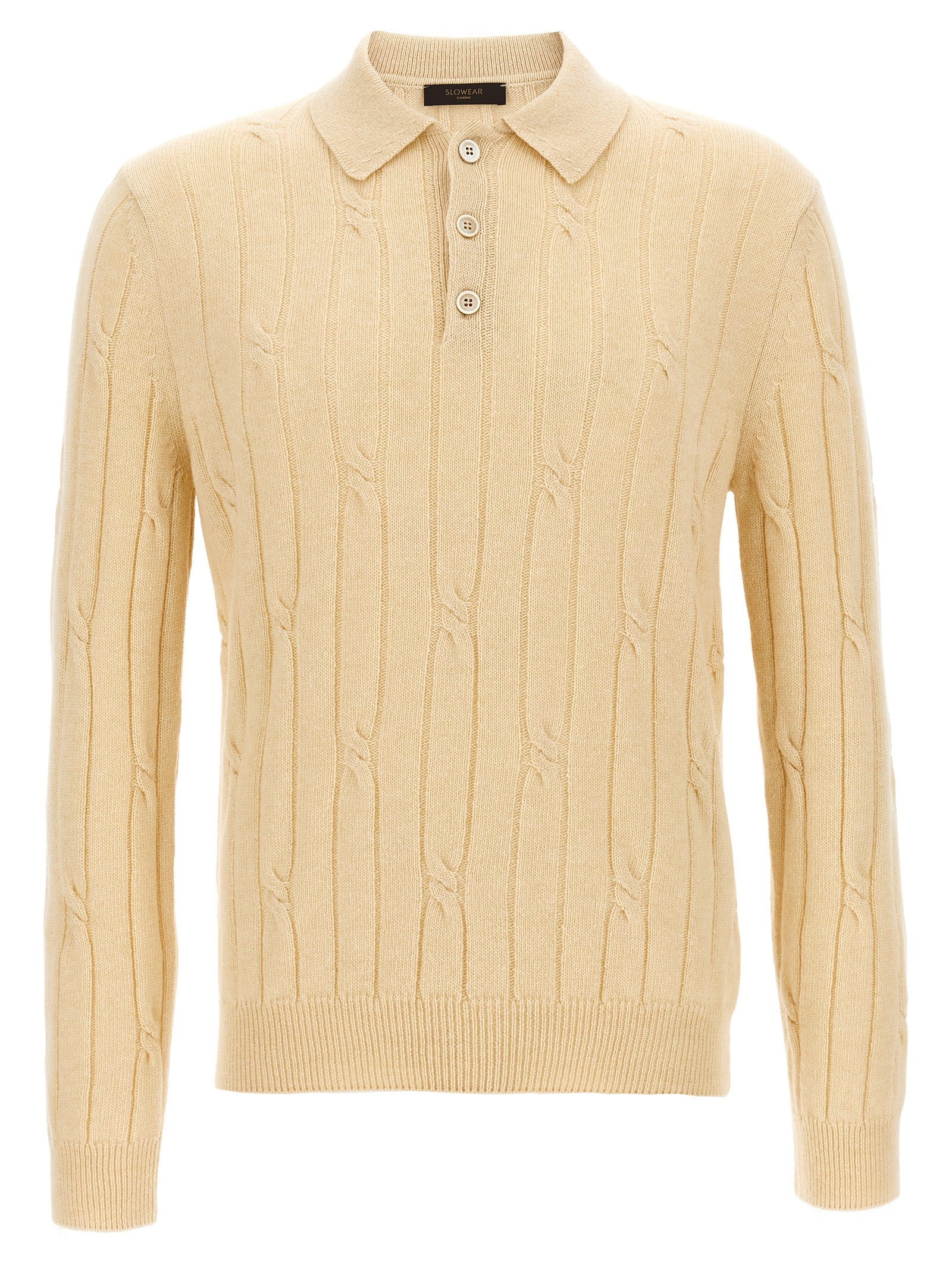 ZANONE Beige Virgin Wool Polo Shirt