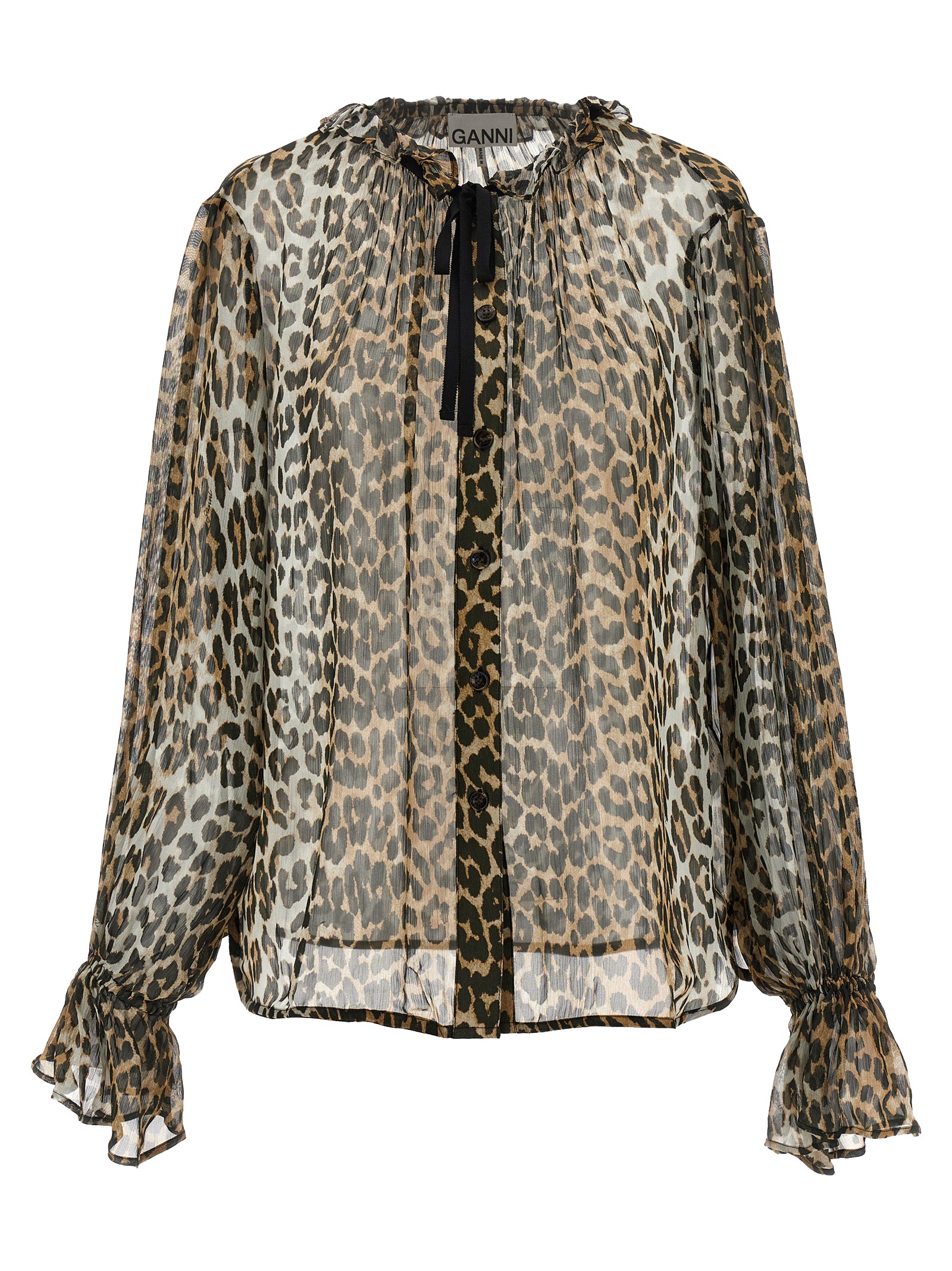 Ganni Brown Viscose Blouse