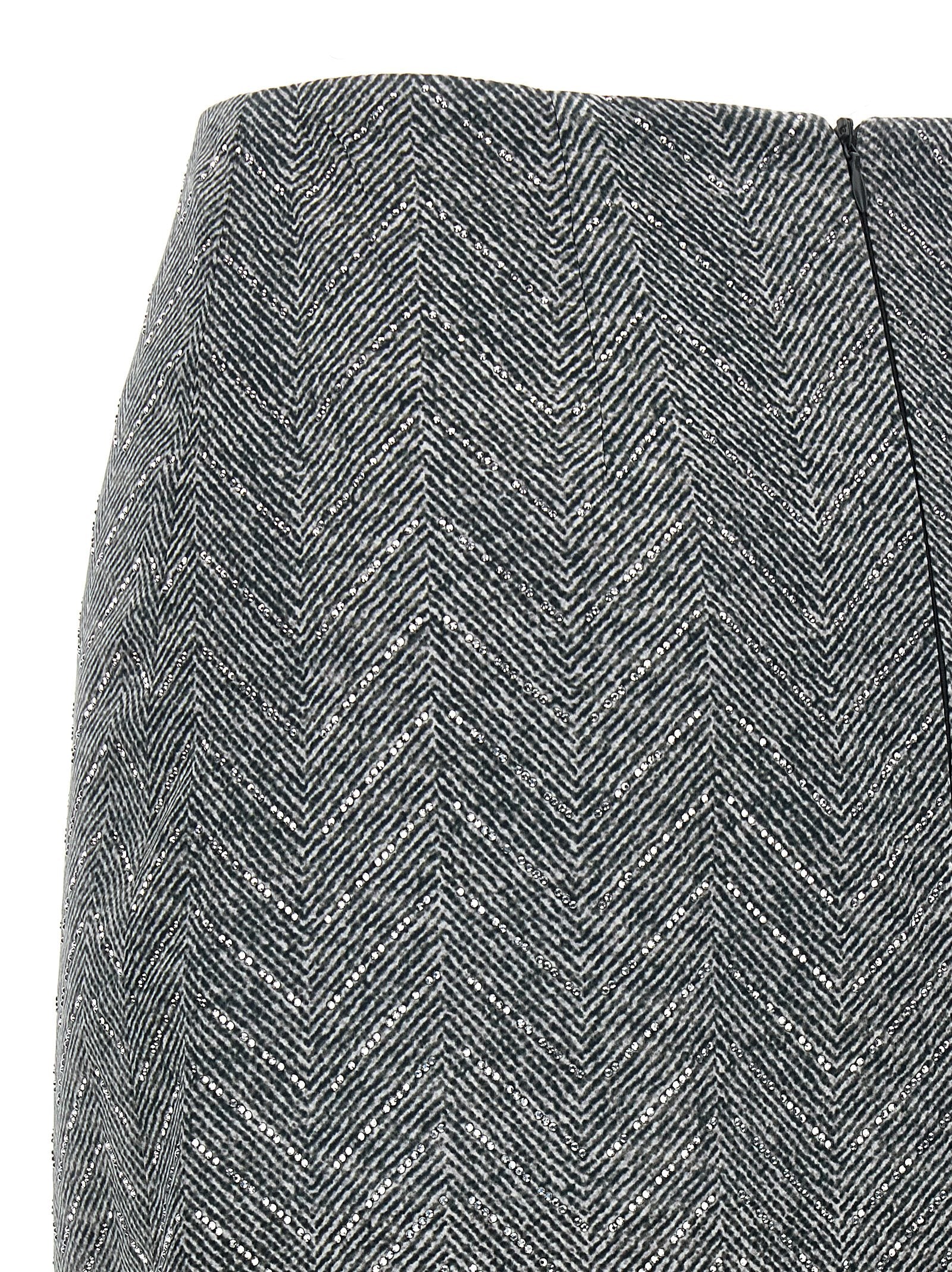Ermanno Scervino Gray Silk Midi Skirt