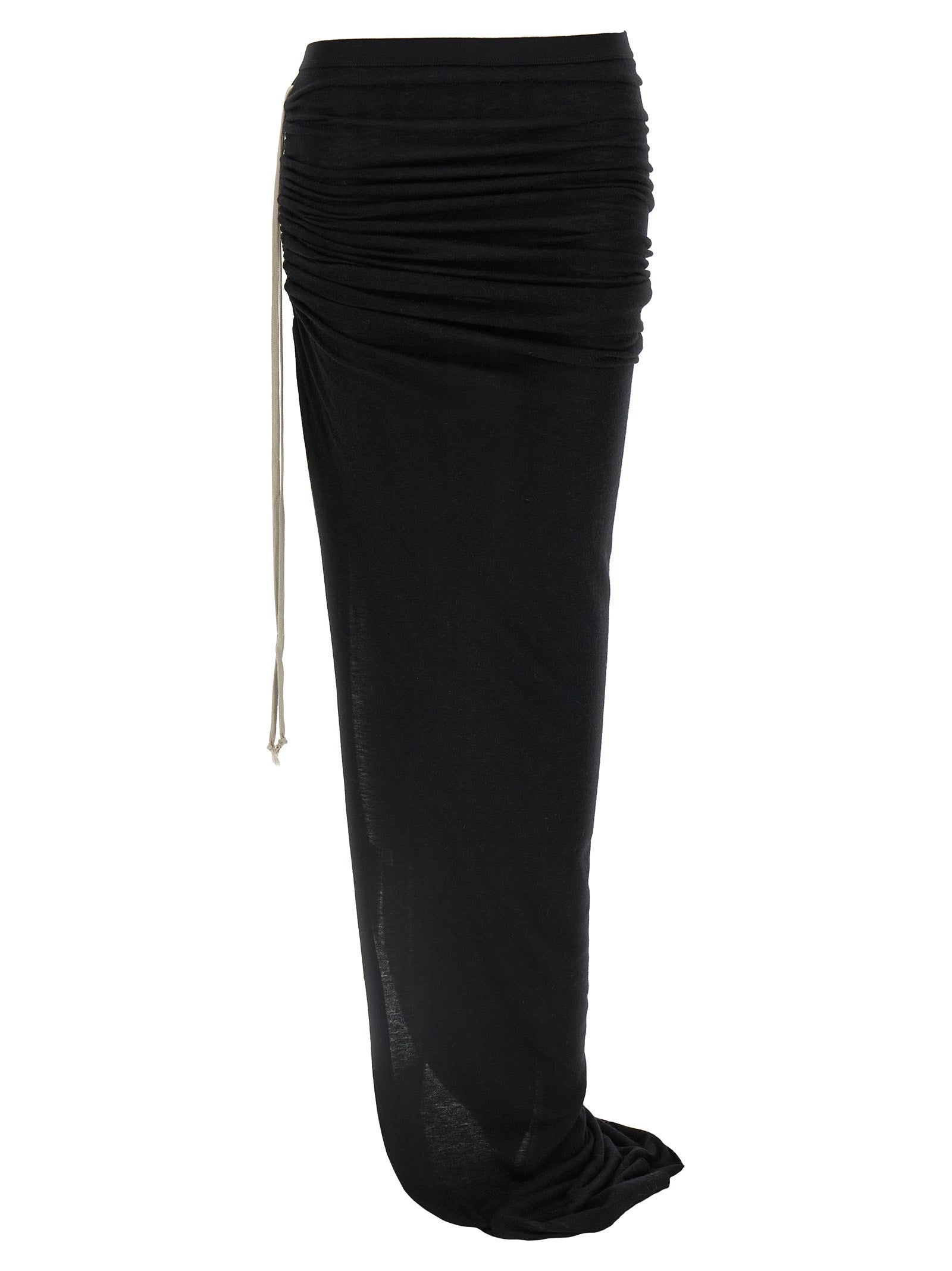 Rick Owens Black Wool Mini Skirt