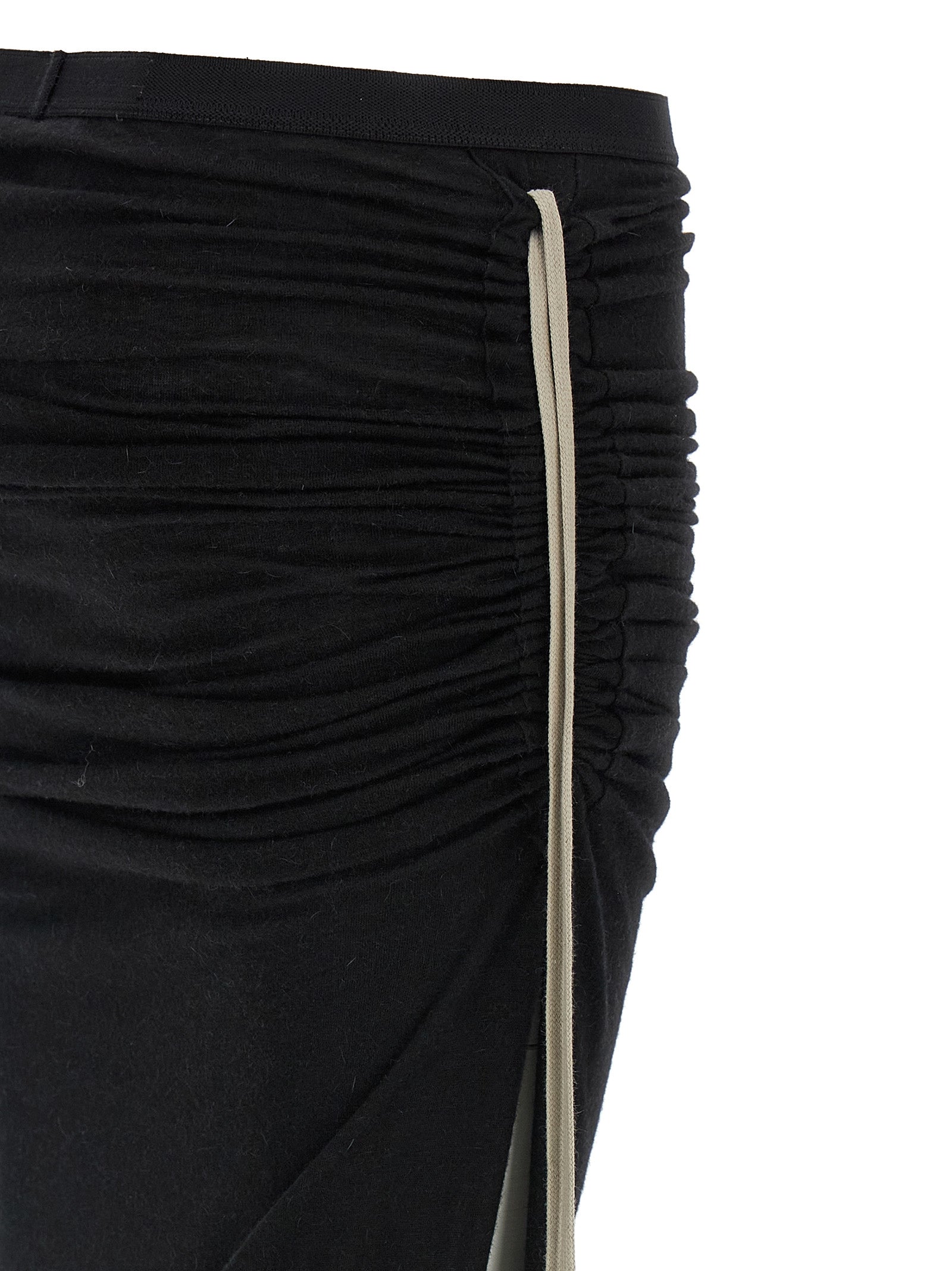 Rick Owens Black Wool Mini Skirt