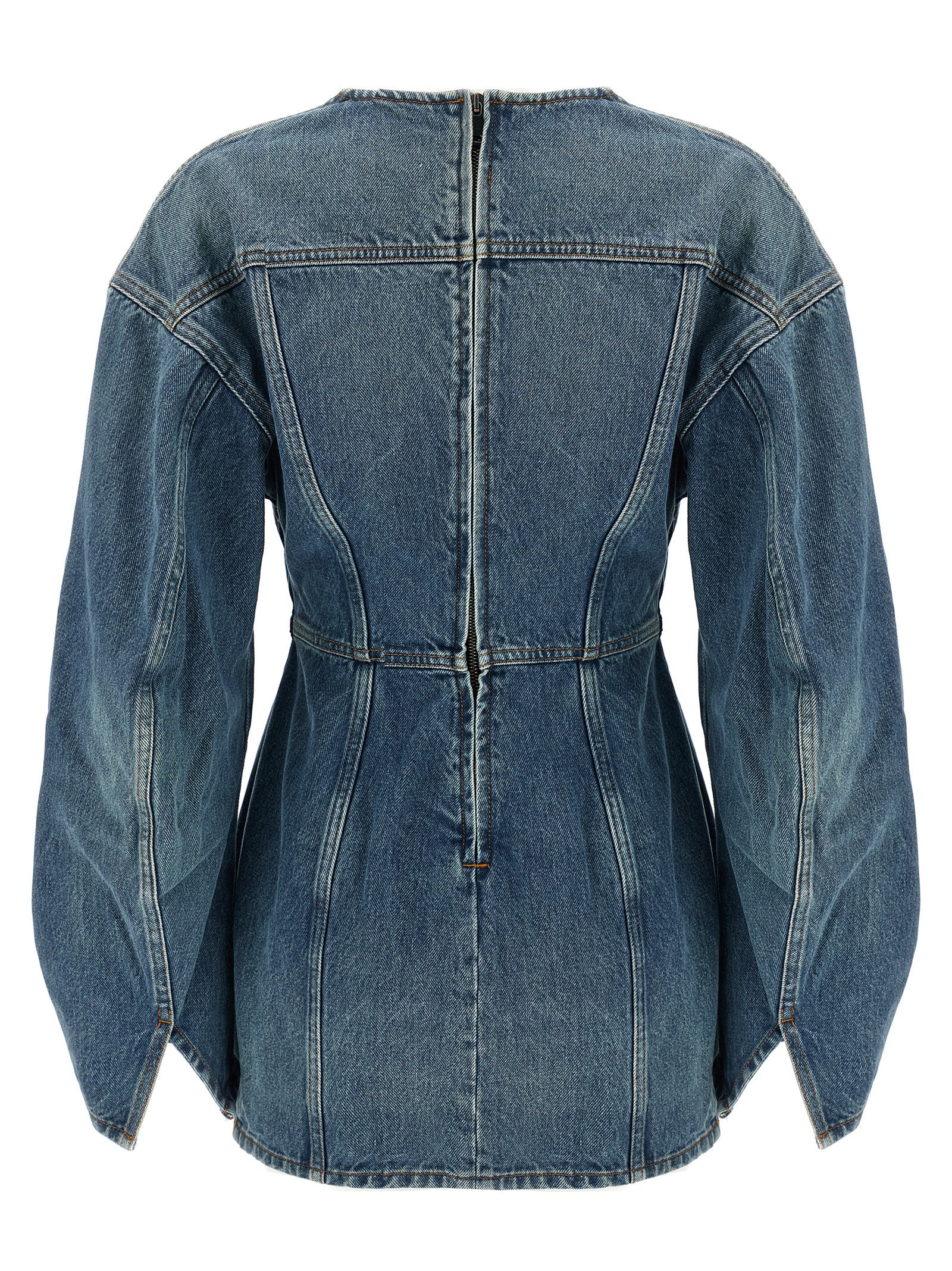 Haikure Blue Cotton Short Dress