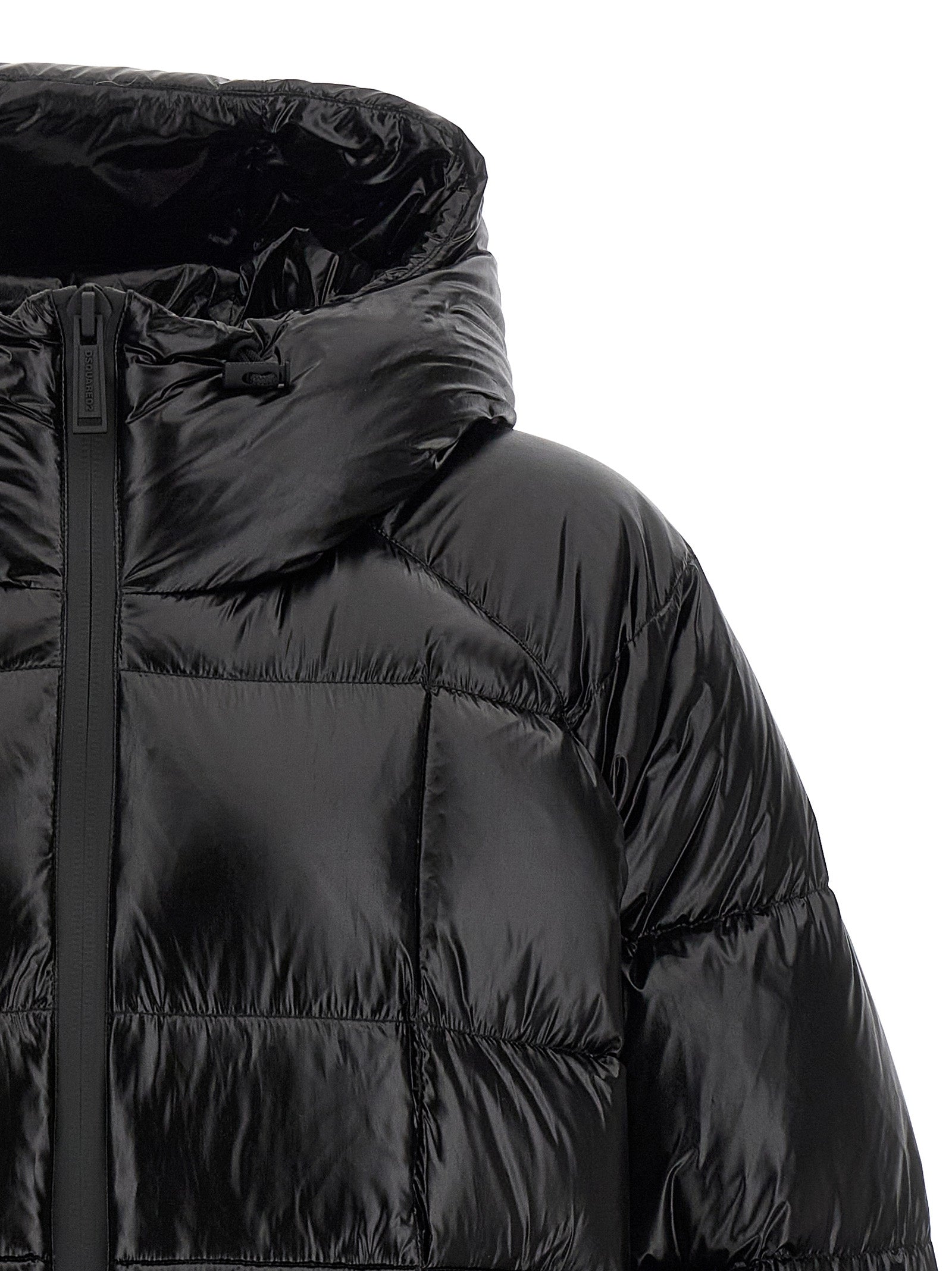 Dsquared² Black Polyamide Full-Length Jacket