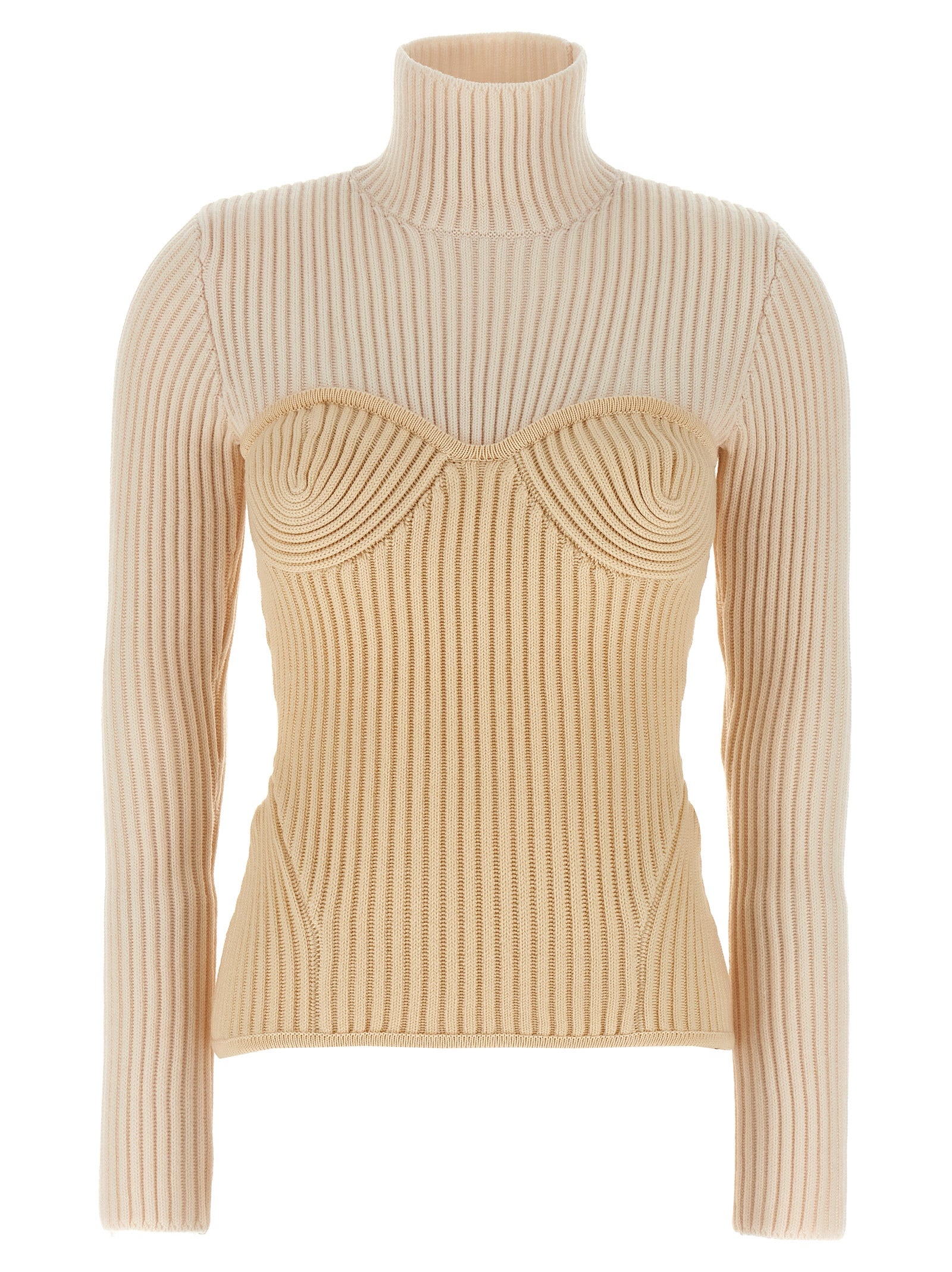 Jean Paul Gaultier Beige Merino Wool Cardigan