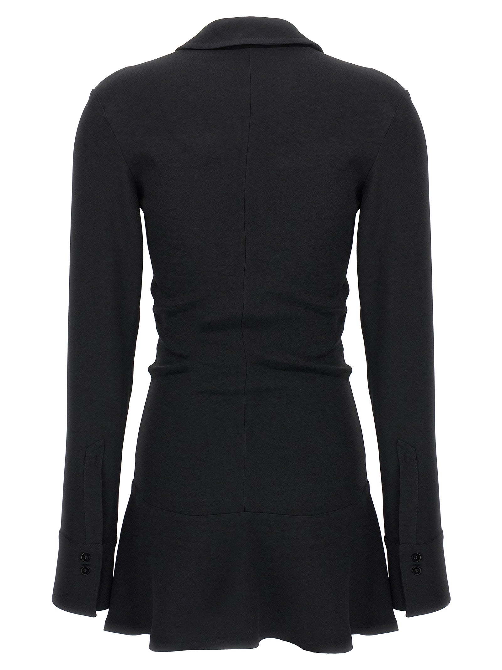 The Attico Black Marabou Short Dress