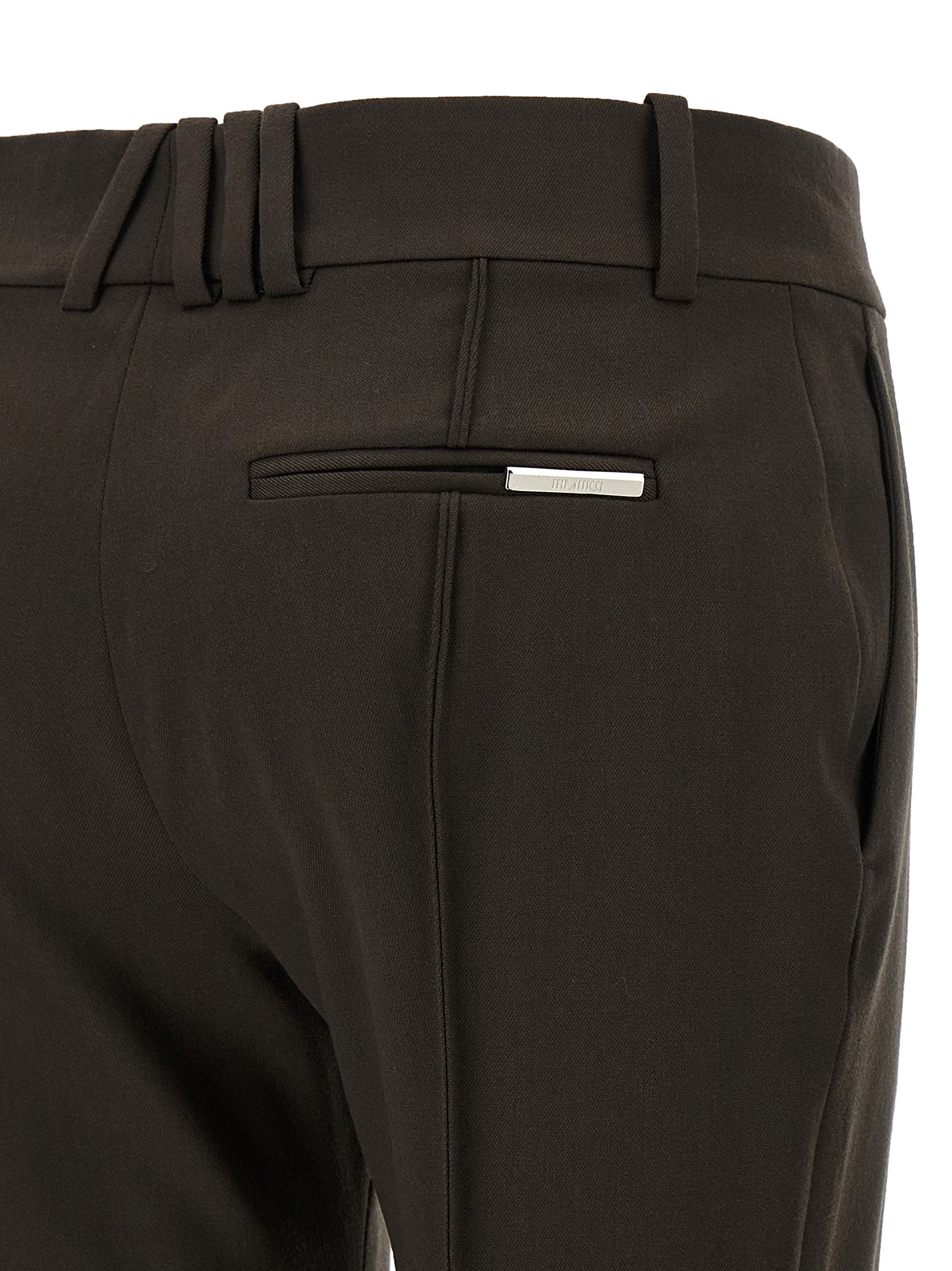 The Attico Brown Virgin Wool Flared Pants