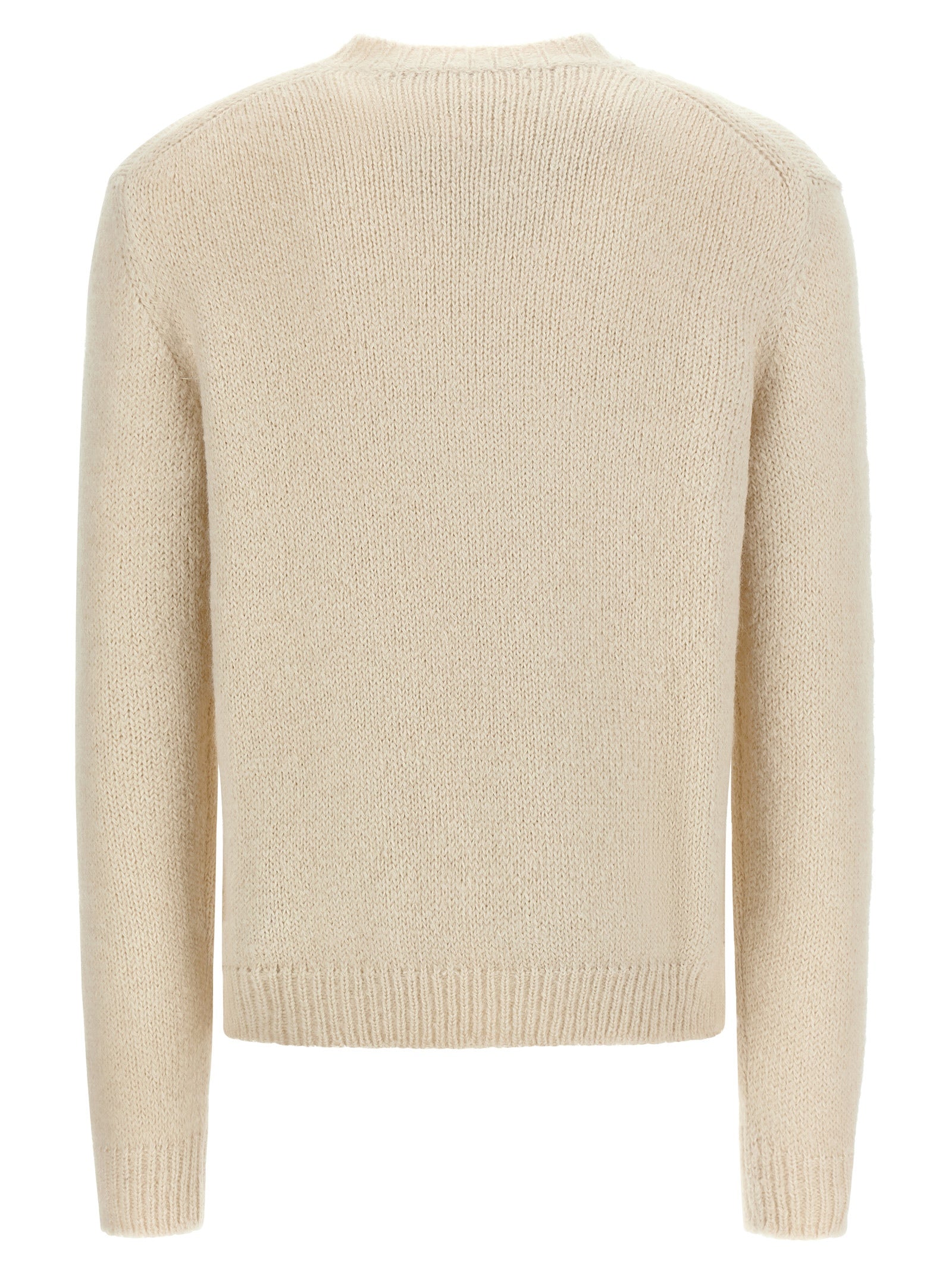 Jil Sander White Alpaca Leather Cardigan