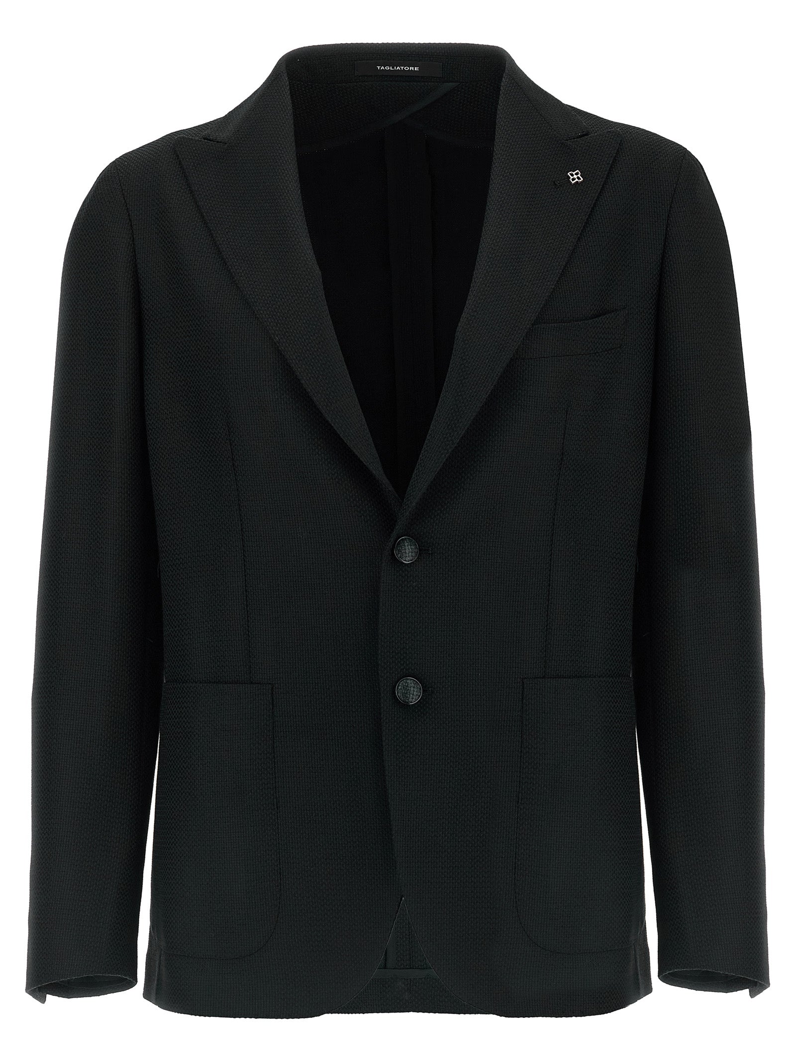 Tagliatore Black Virgin Wool Blazer