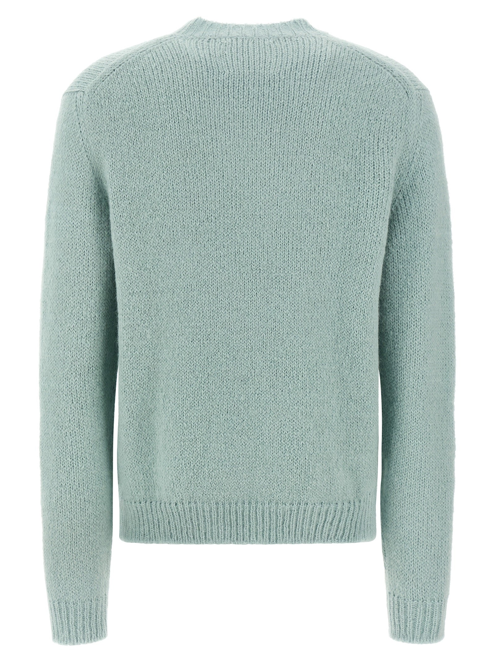 Jil Sander Blue Alpaca Leather Cardigan