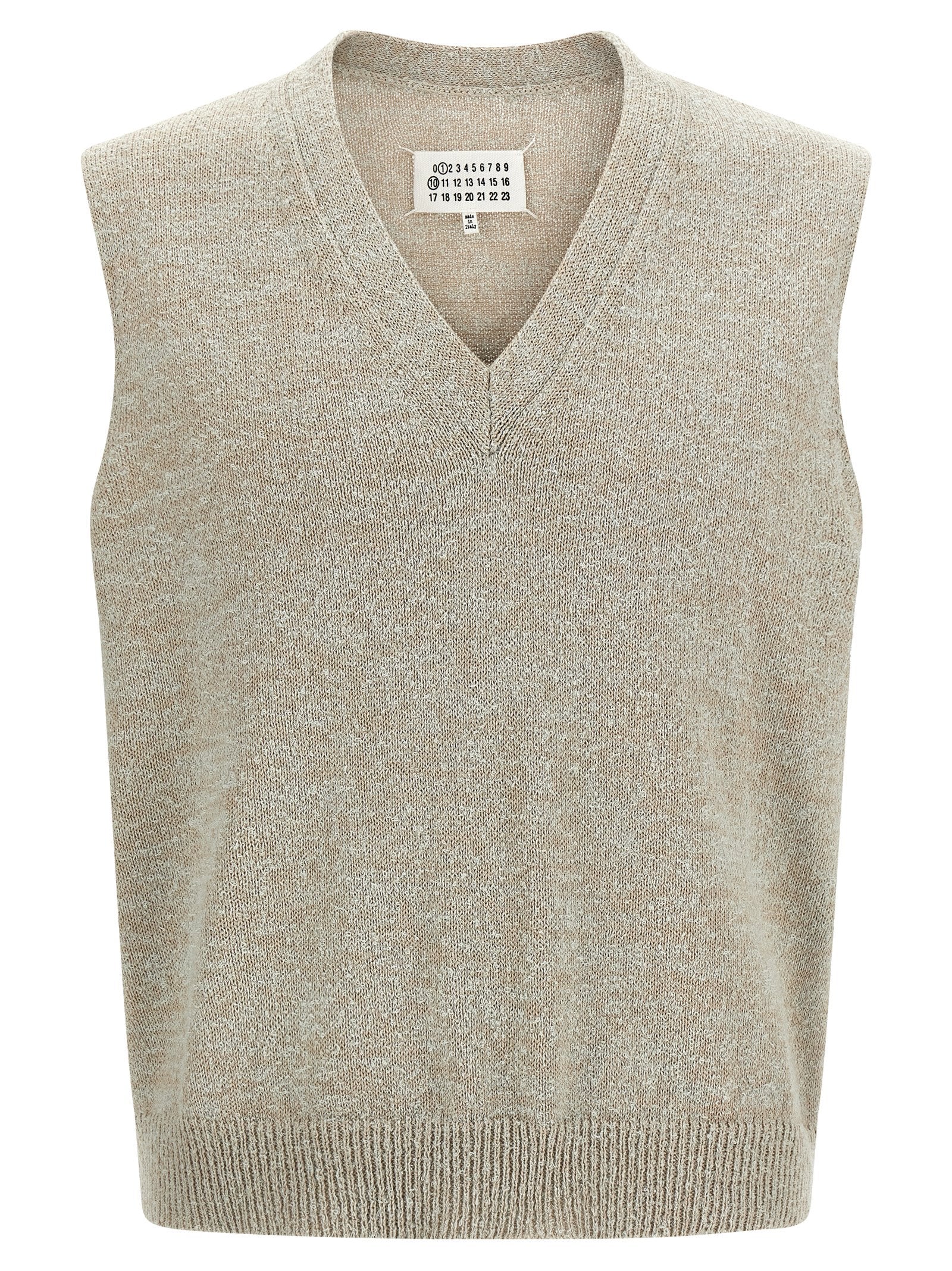 Maison Margiela Beige Cotton Sleeveles Sweater