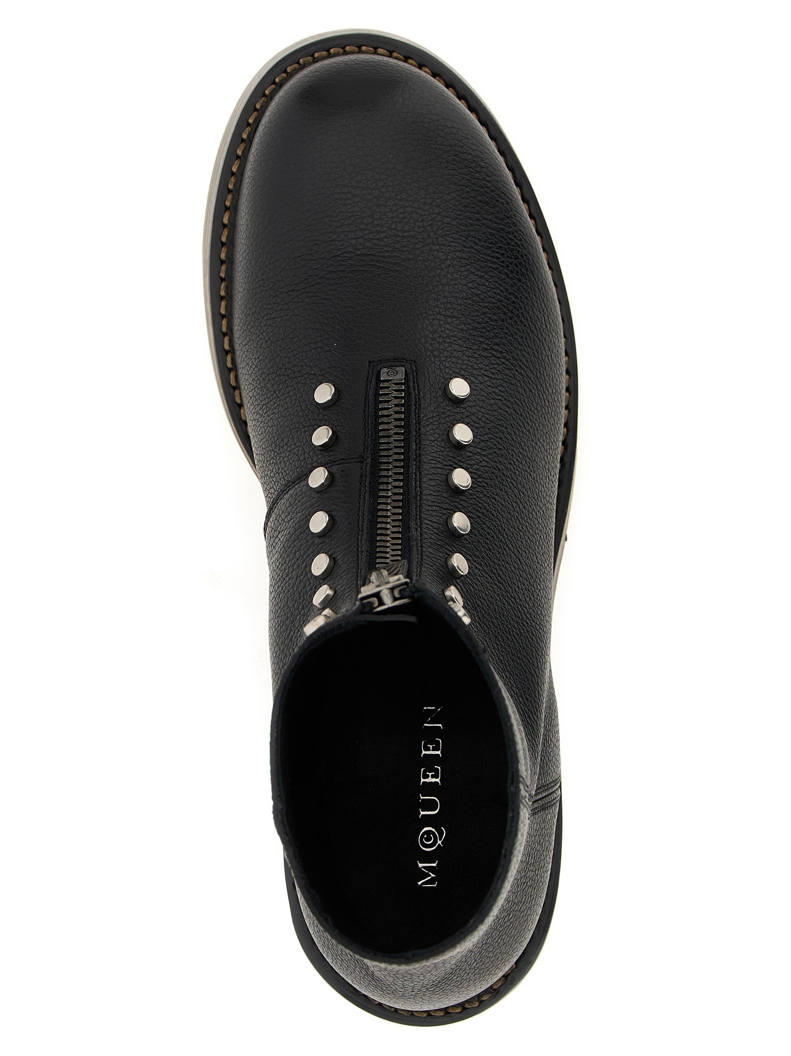 Alexander McQueen Black Calfskin Ankle Boots