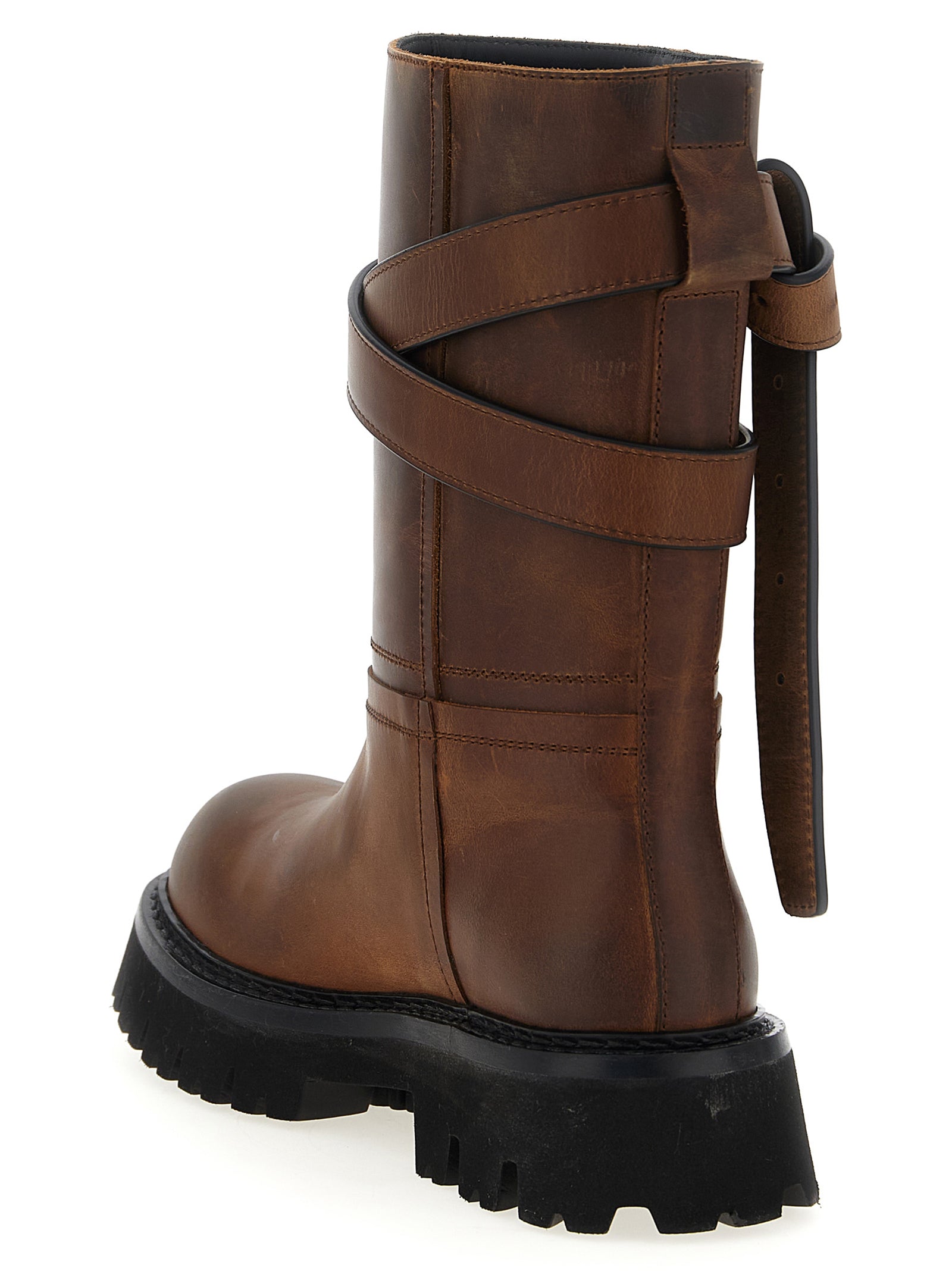 Moschino Brown Velvet Leather Over The Knee