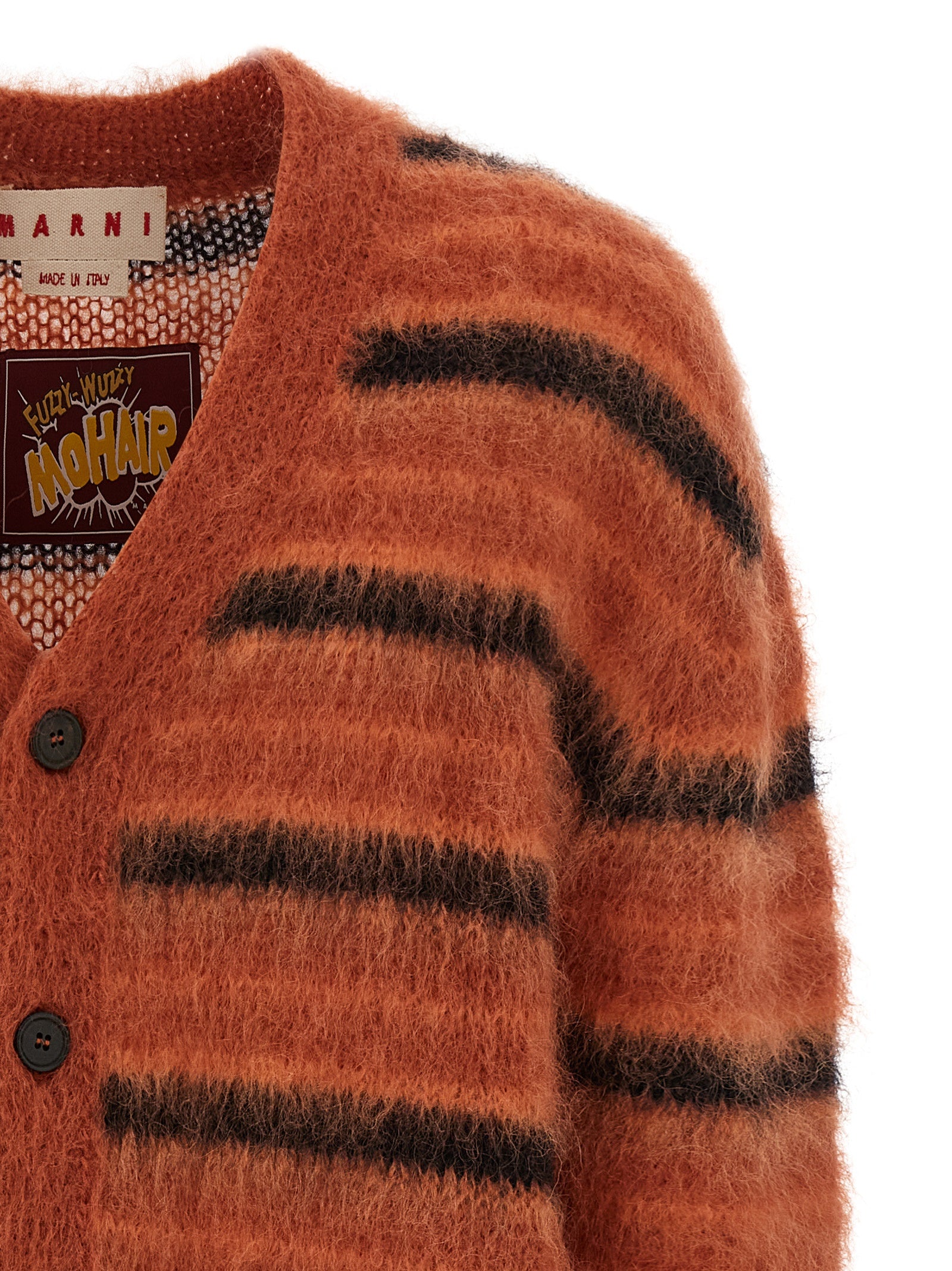 Marni Orange Fabric Cardigan