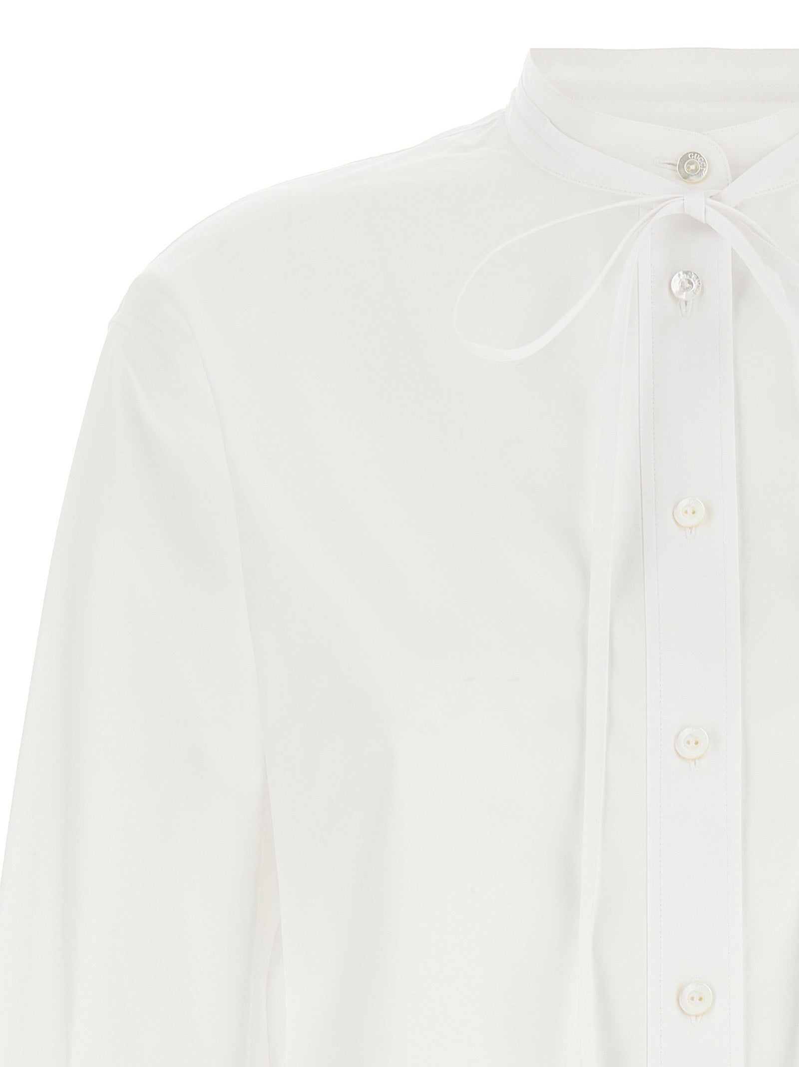 Gucci White Cotton Blouse