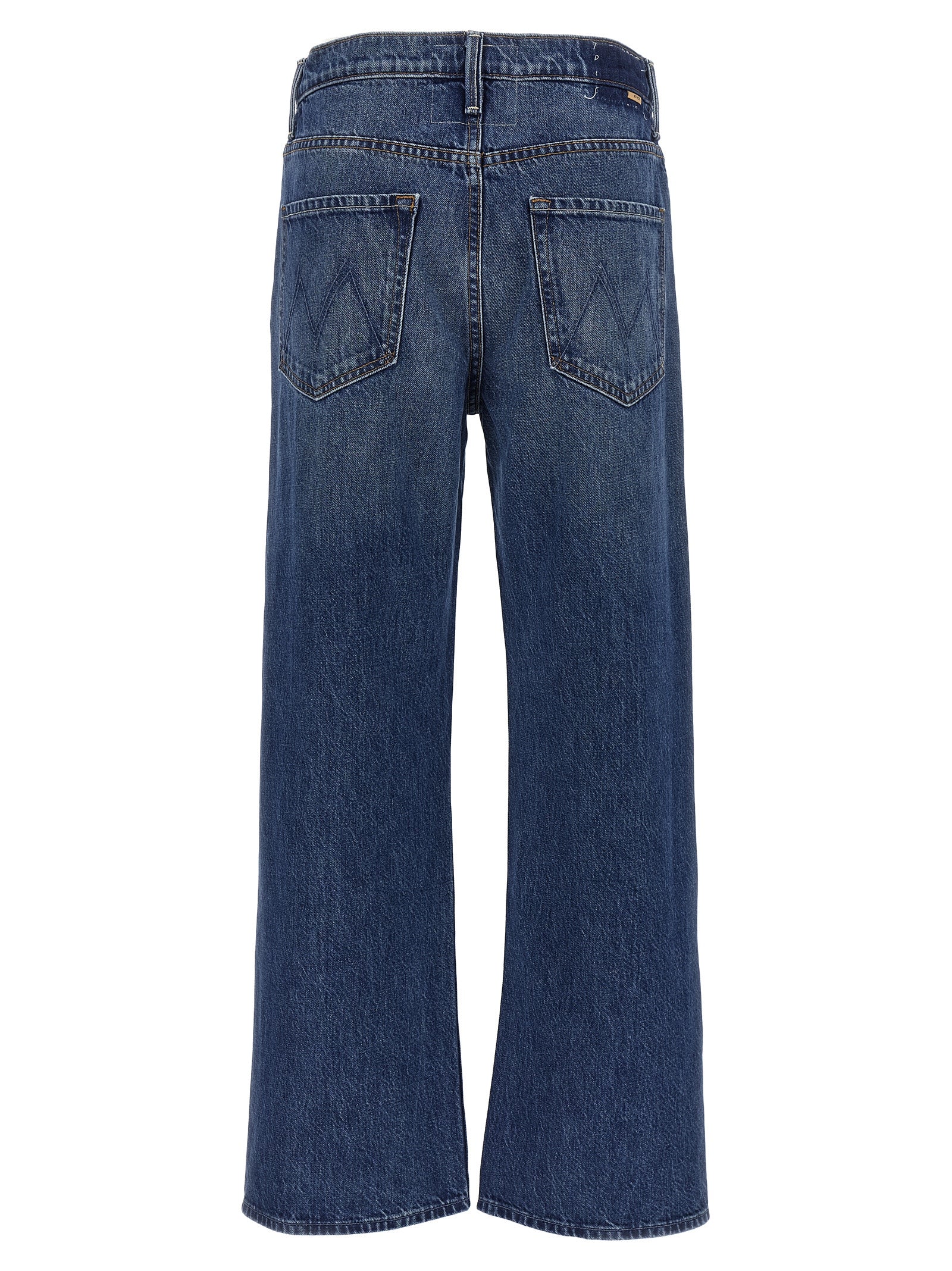 Mother Denim Blue Cotton Flared Jeans