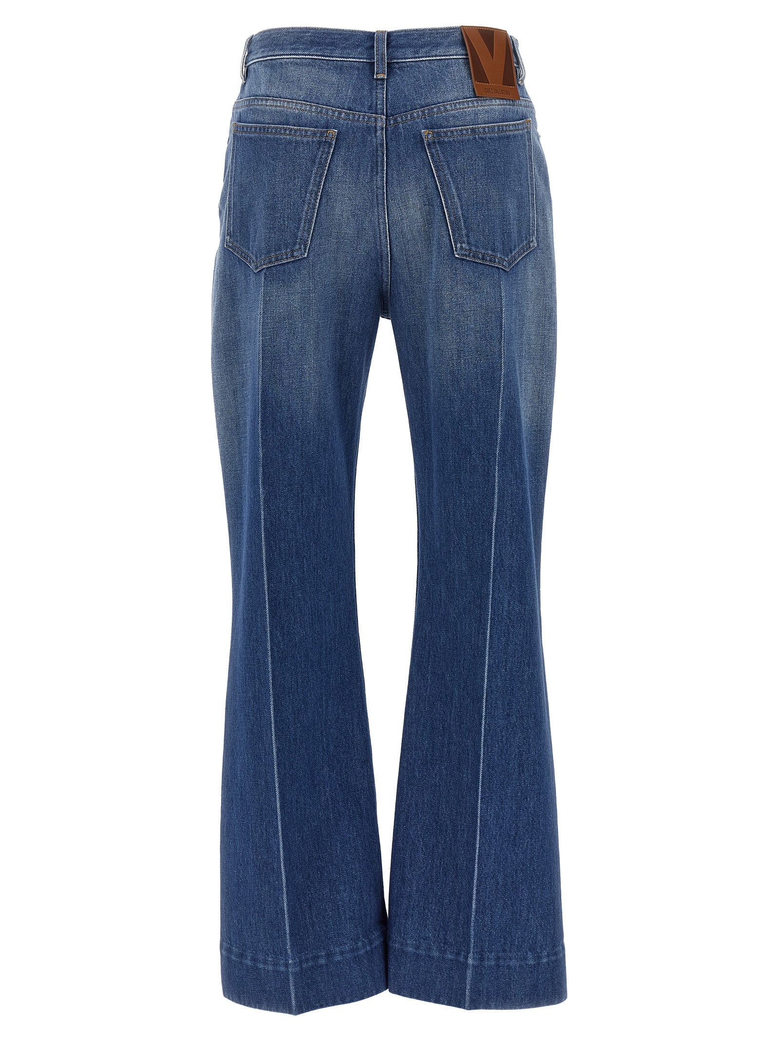 Valentino Garavani Blue Cotton Flared Jeans