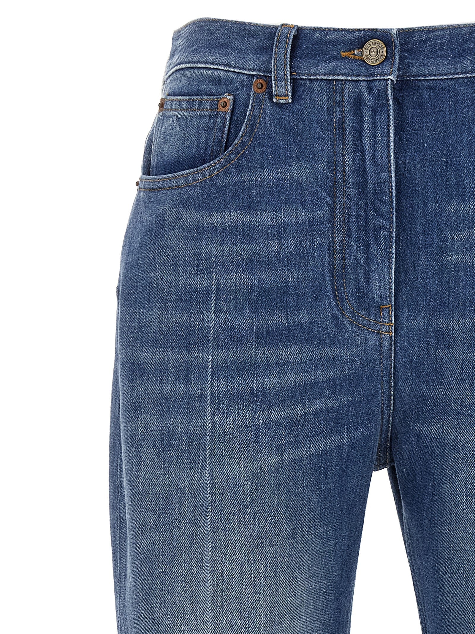 Valentino Garavani Blue Cotton Flared Jeans