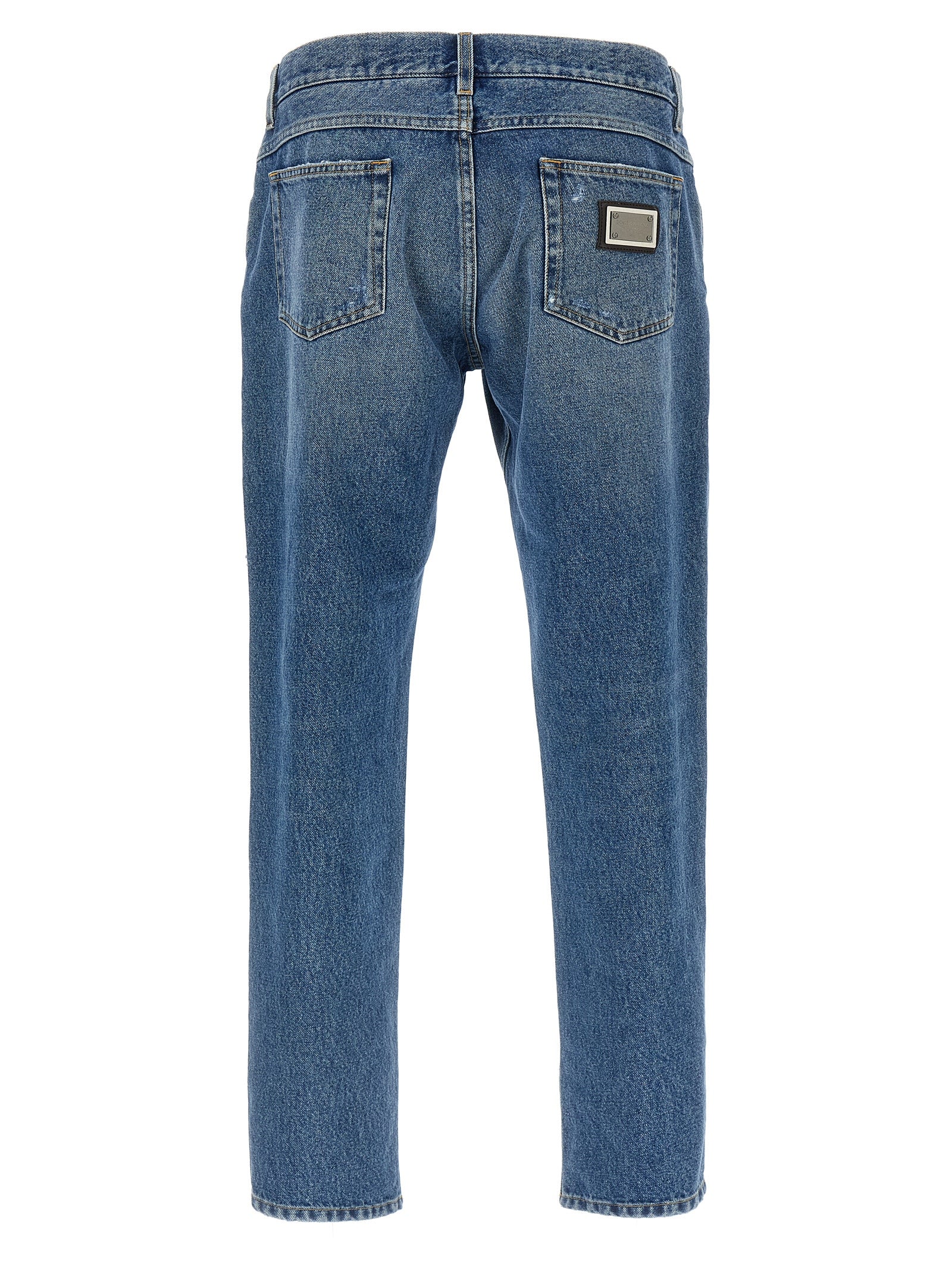 Dolce & Gabbana Blue Cotton Straight-Leg Jeans