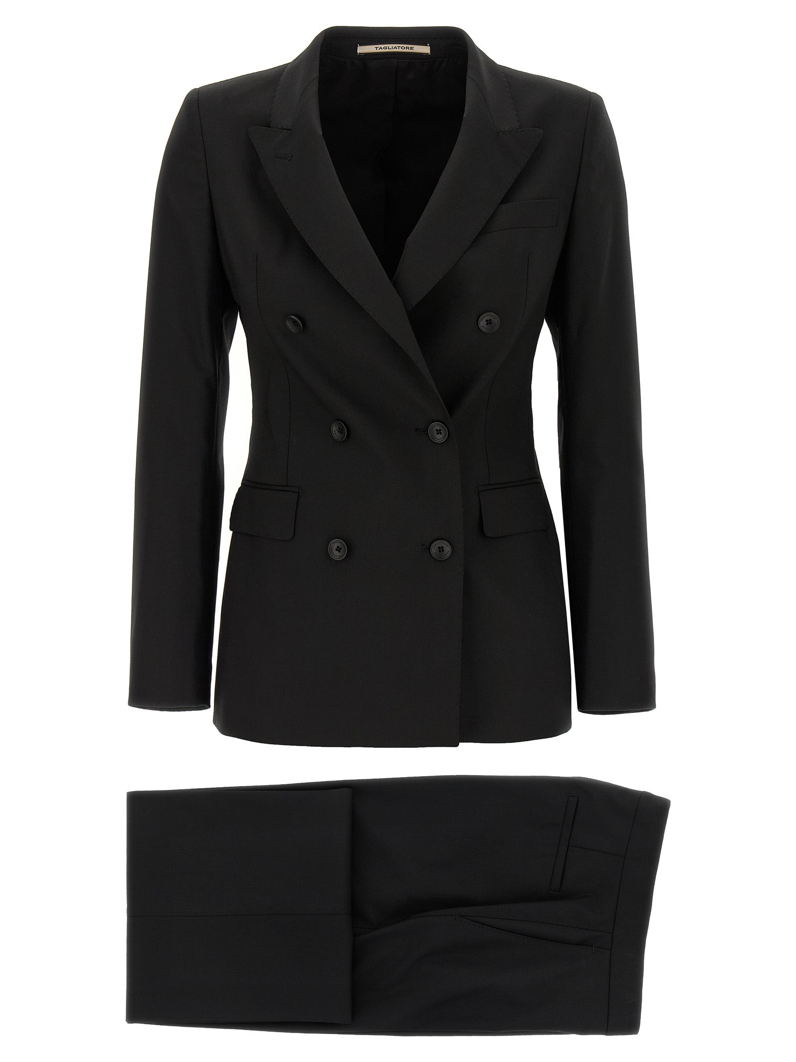 Tagliatore Black Virgin Wool Two-Piece Suit
