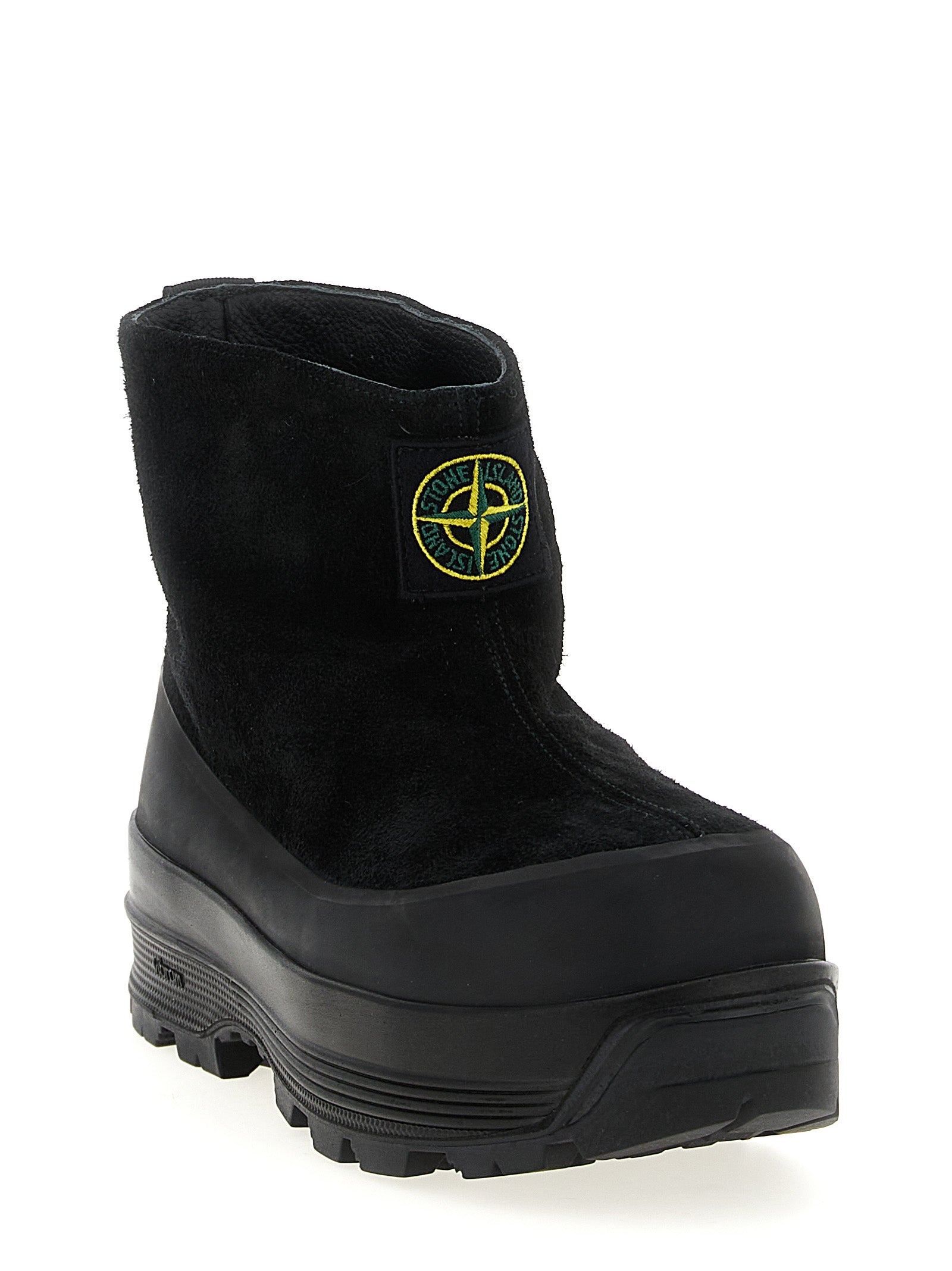 Stone Island Black Rubber Ankle Boots