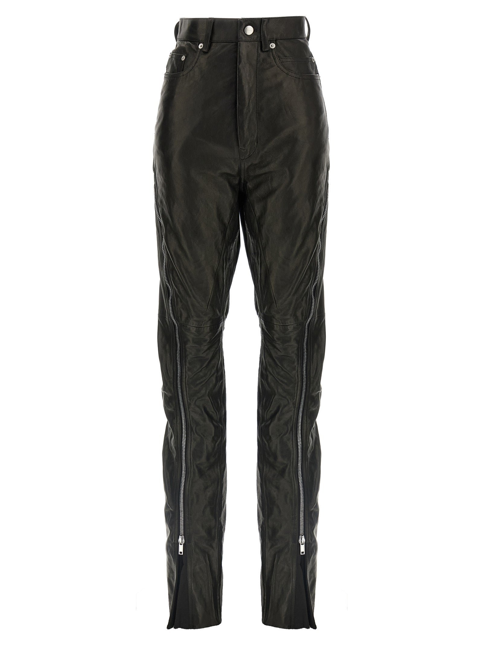 Rick Owens Black Leather Pants