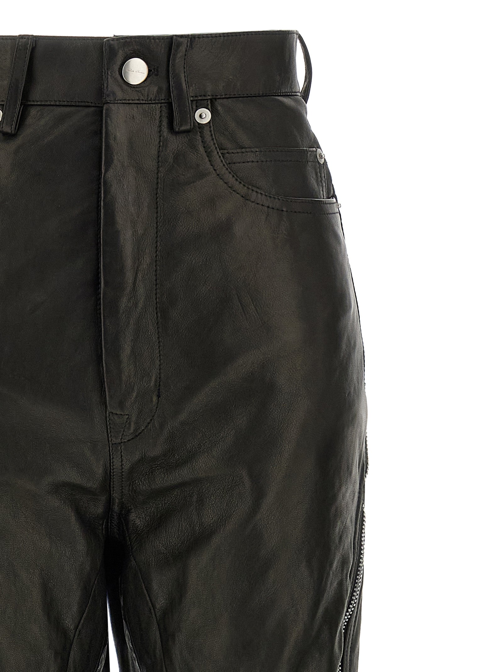 Rick Owens Black Leather Pants