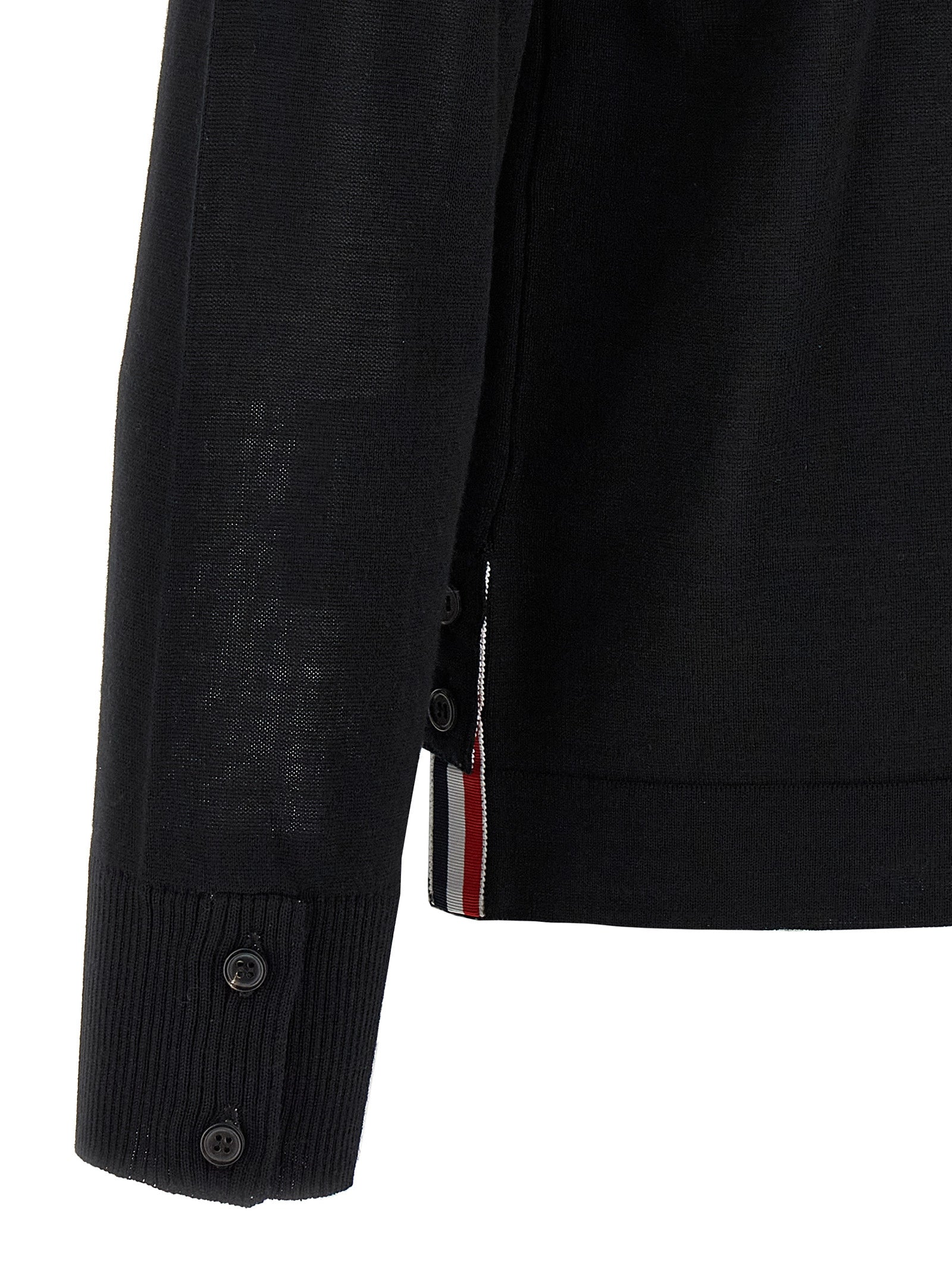 Thom Browne Black Virgin Wool Cardigan