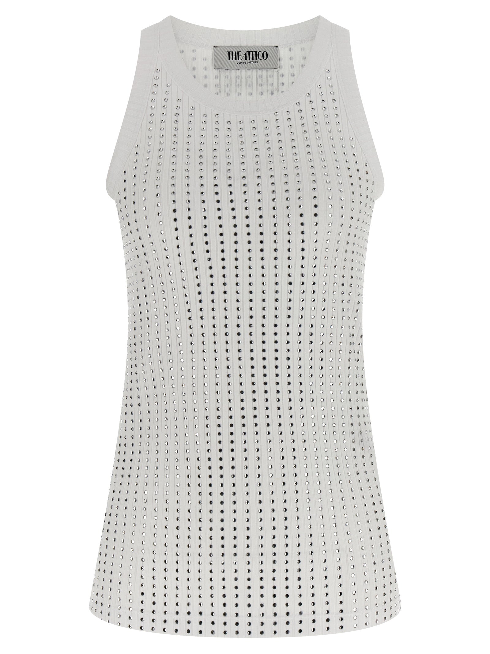 The Attico White Cotton Sleeveles T-Shirt