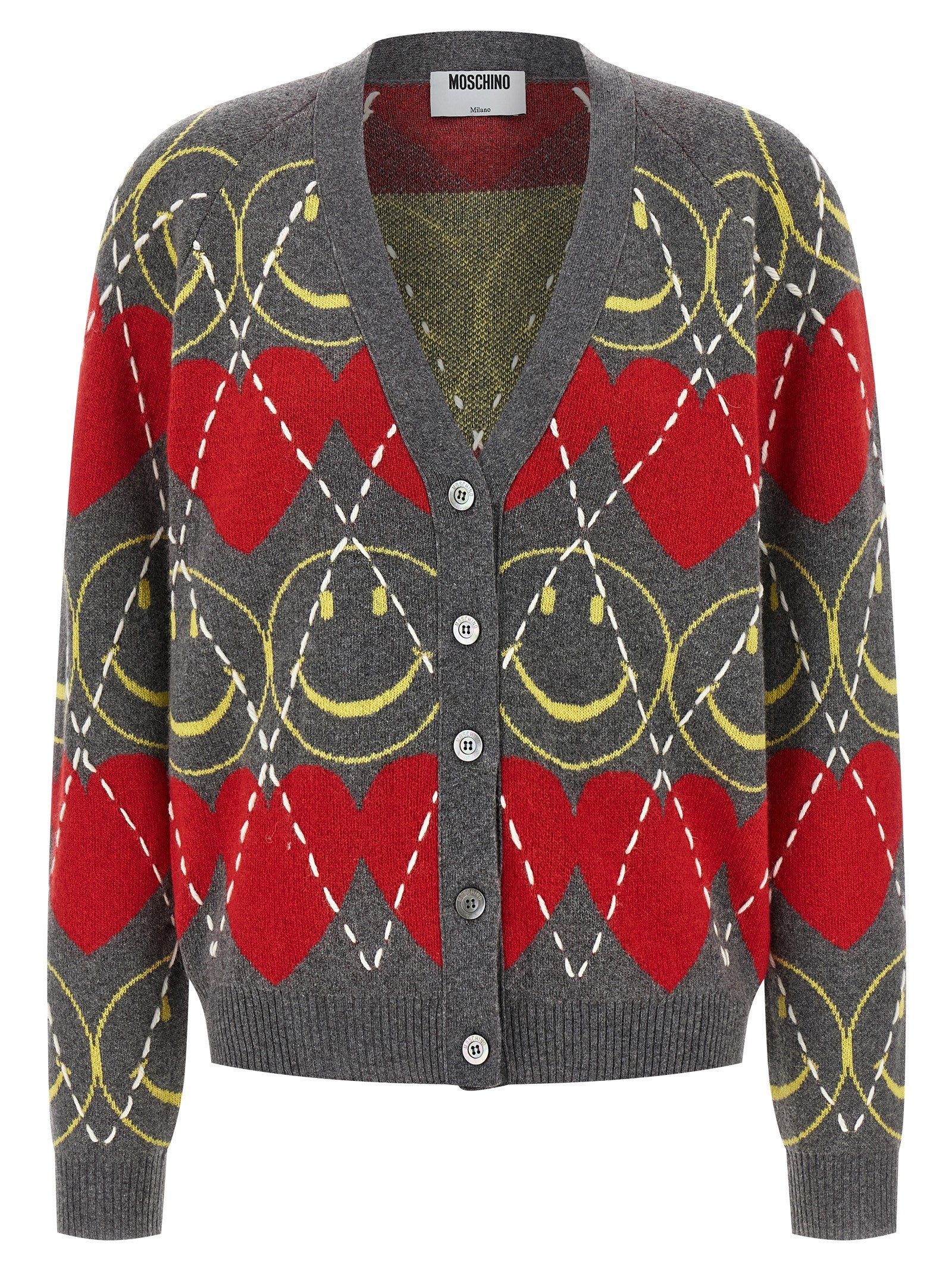 Moschino Multicolor Wool Cardigan