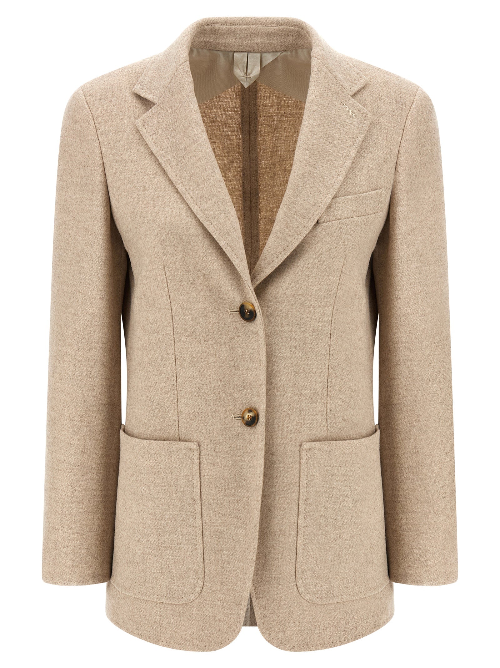 Max Mara Beige Alpaca Leather Blazer