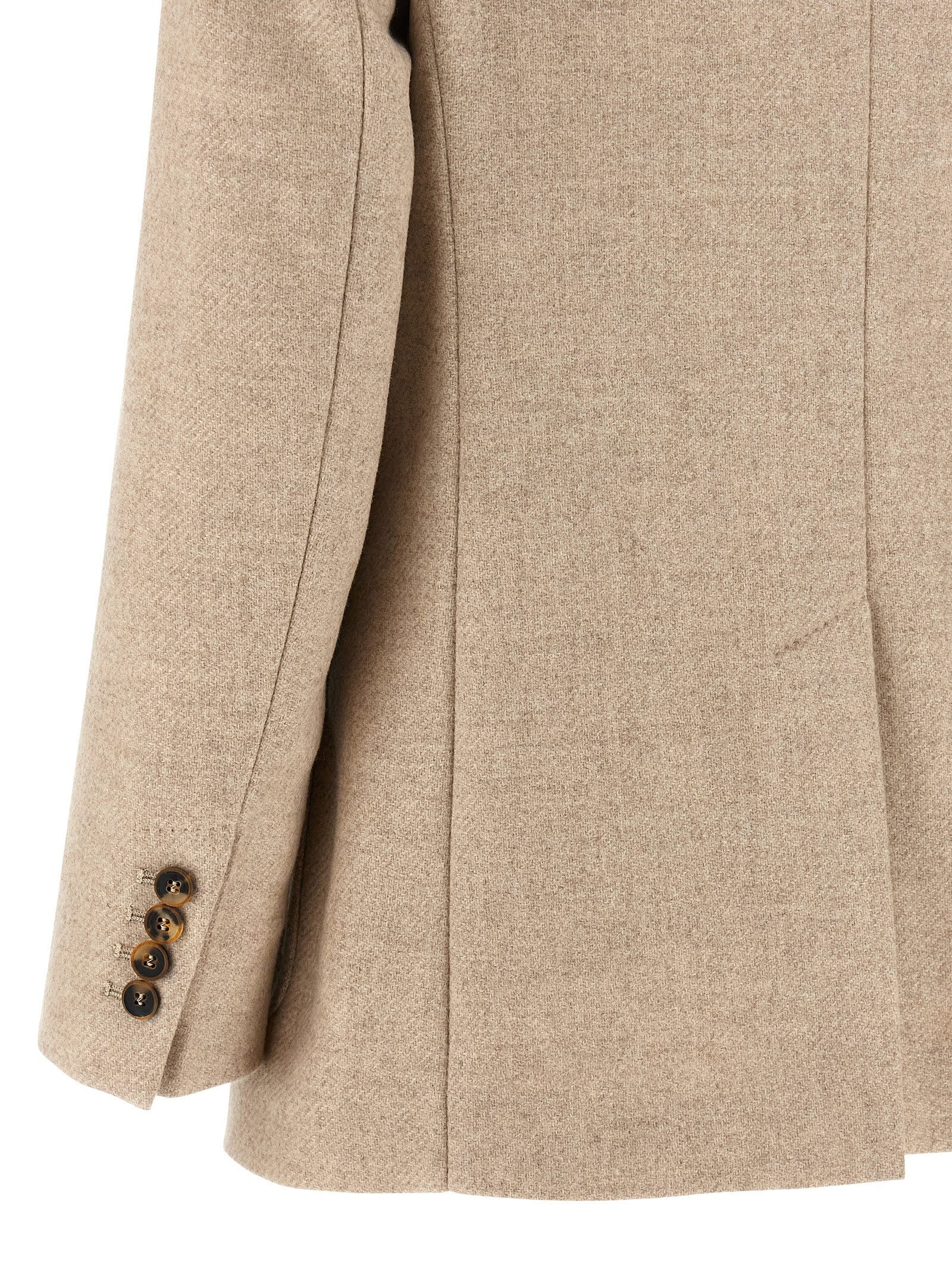 Max Mara Beige Alpaca Leather Blazer