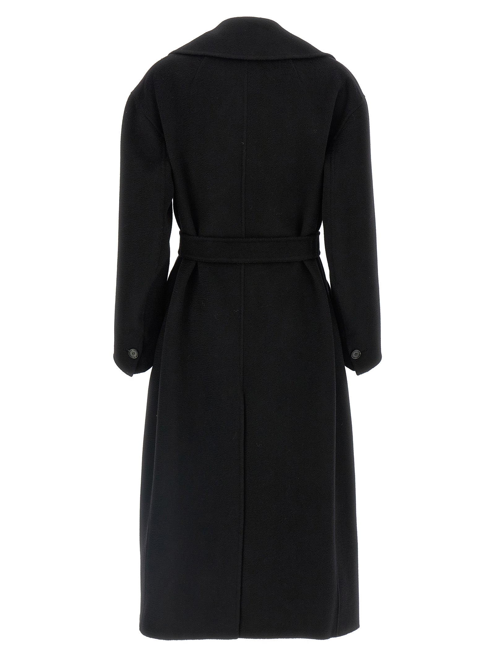 'S Max Mara Black Virgin Wool Coat
