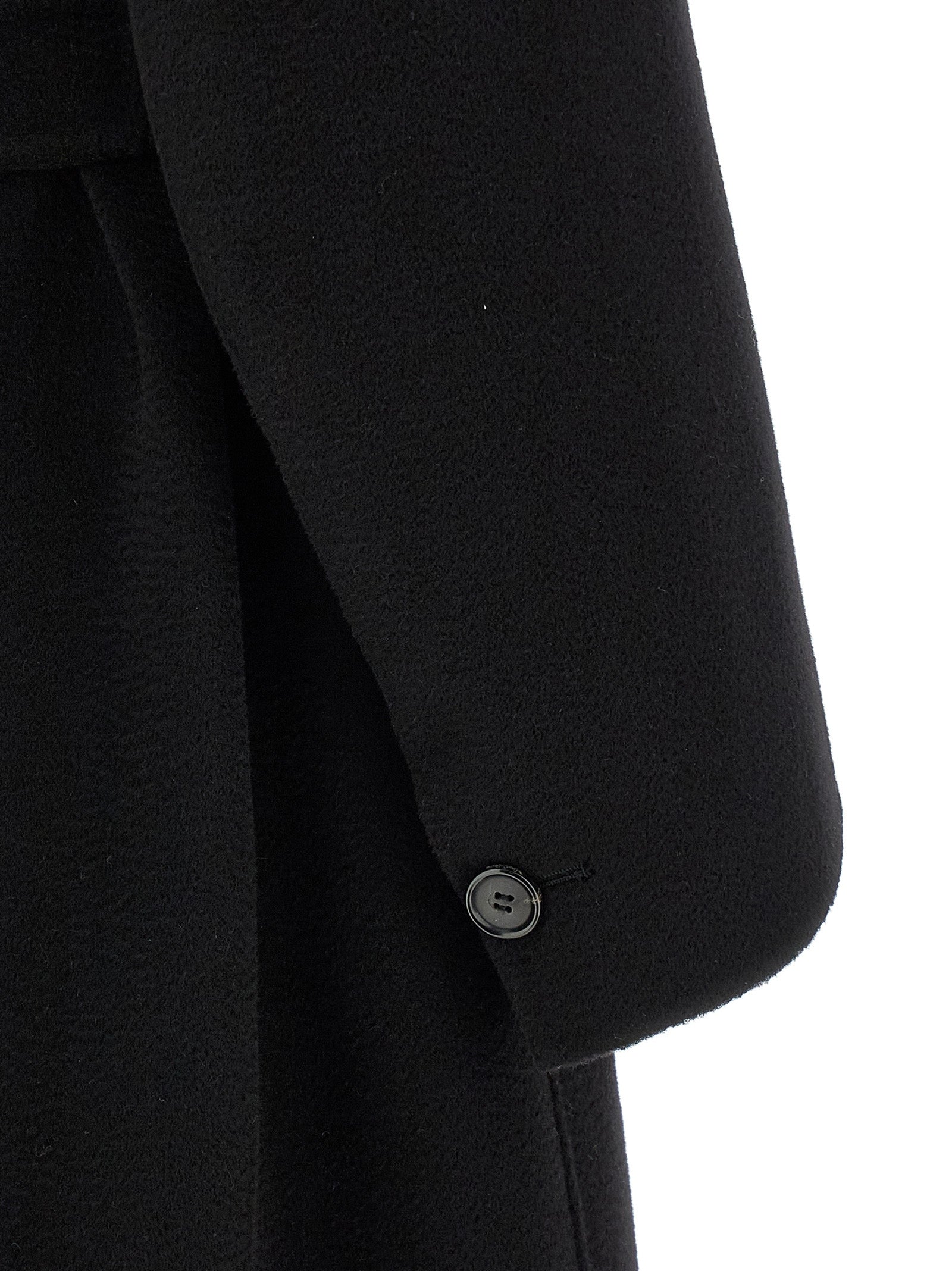 'S Max Mara Black Virgin Wool Coat
