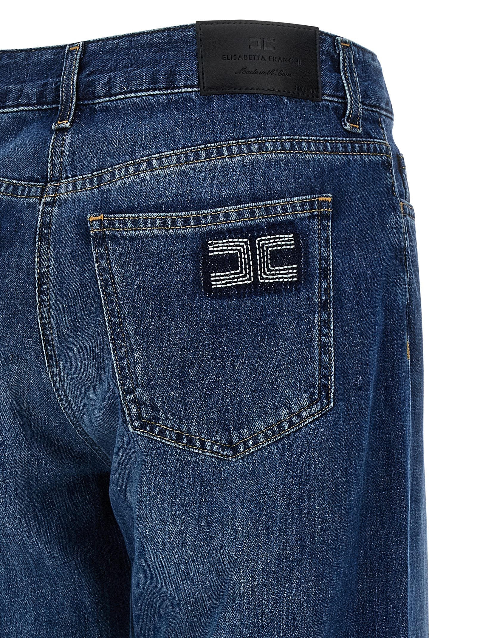 Elisabetta Franchi Blue Cotton Jeans Denim