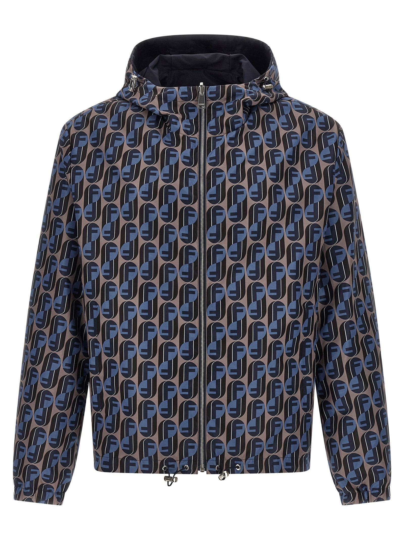 Fendi Blue Polyester Shell Jacket