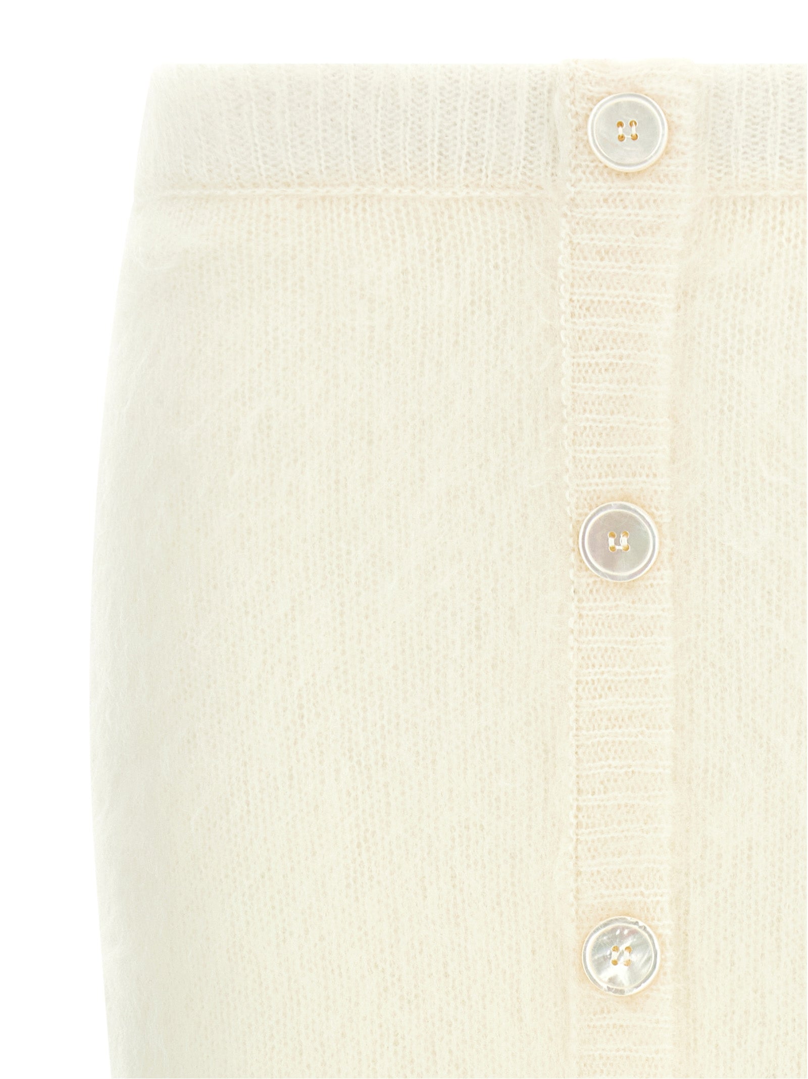 Alessandra Rich White Other Fibres Midi Skirt